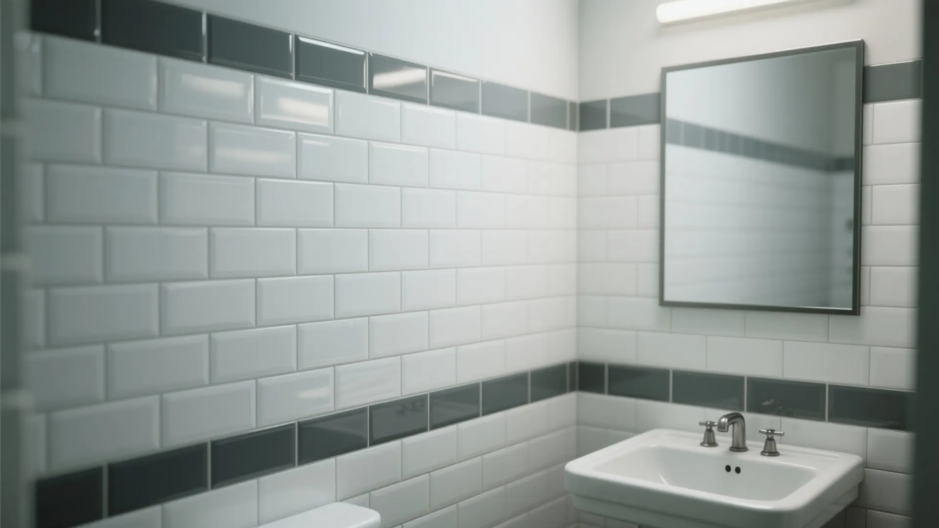 2. Subway Tile with Dark Grout