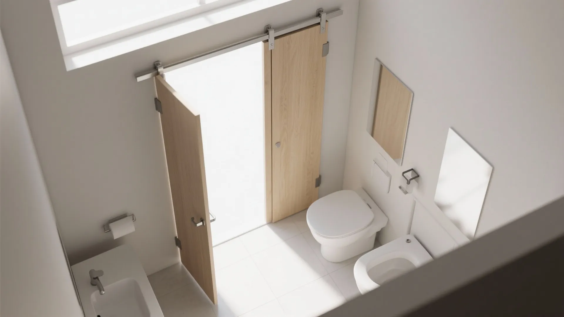 4. Bi-fold or concertina doors for closet-type bathrooms