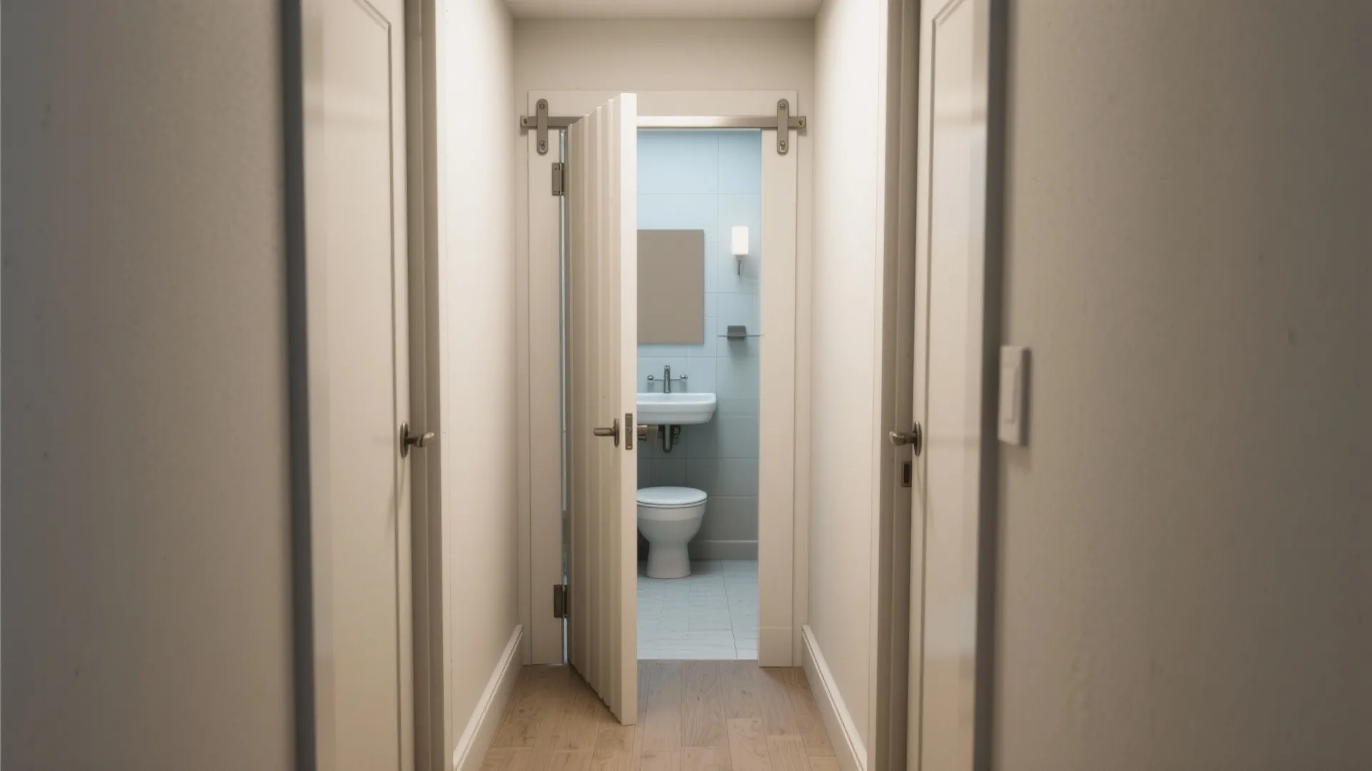 2. Bi-fold Stall Door to Maximize Clearance