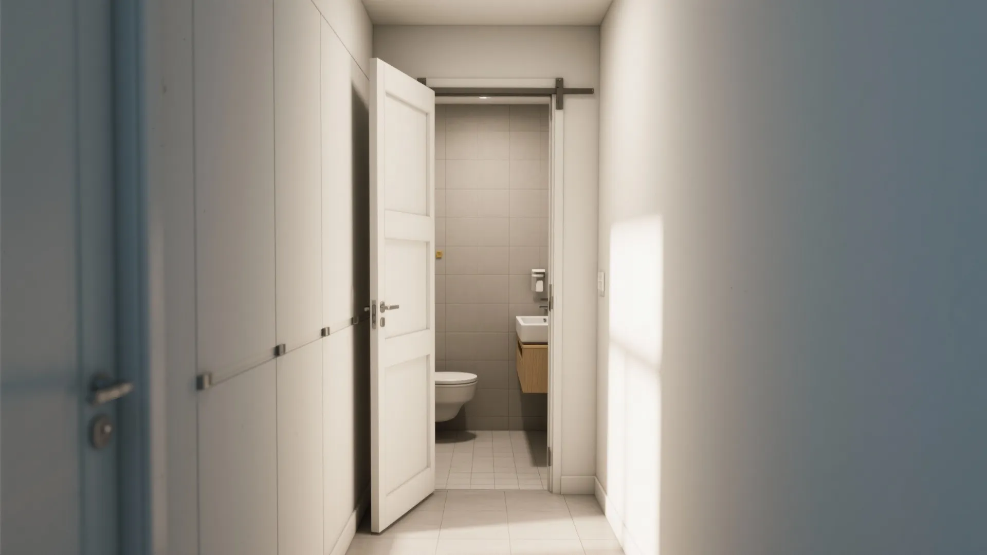 3. Bi-fold or accordion doors for narrow entries