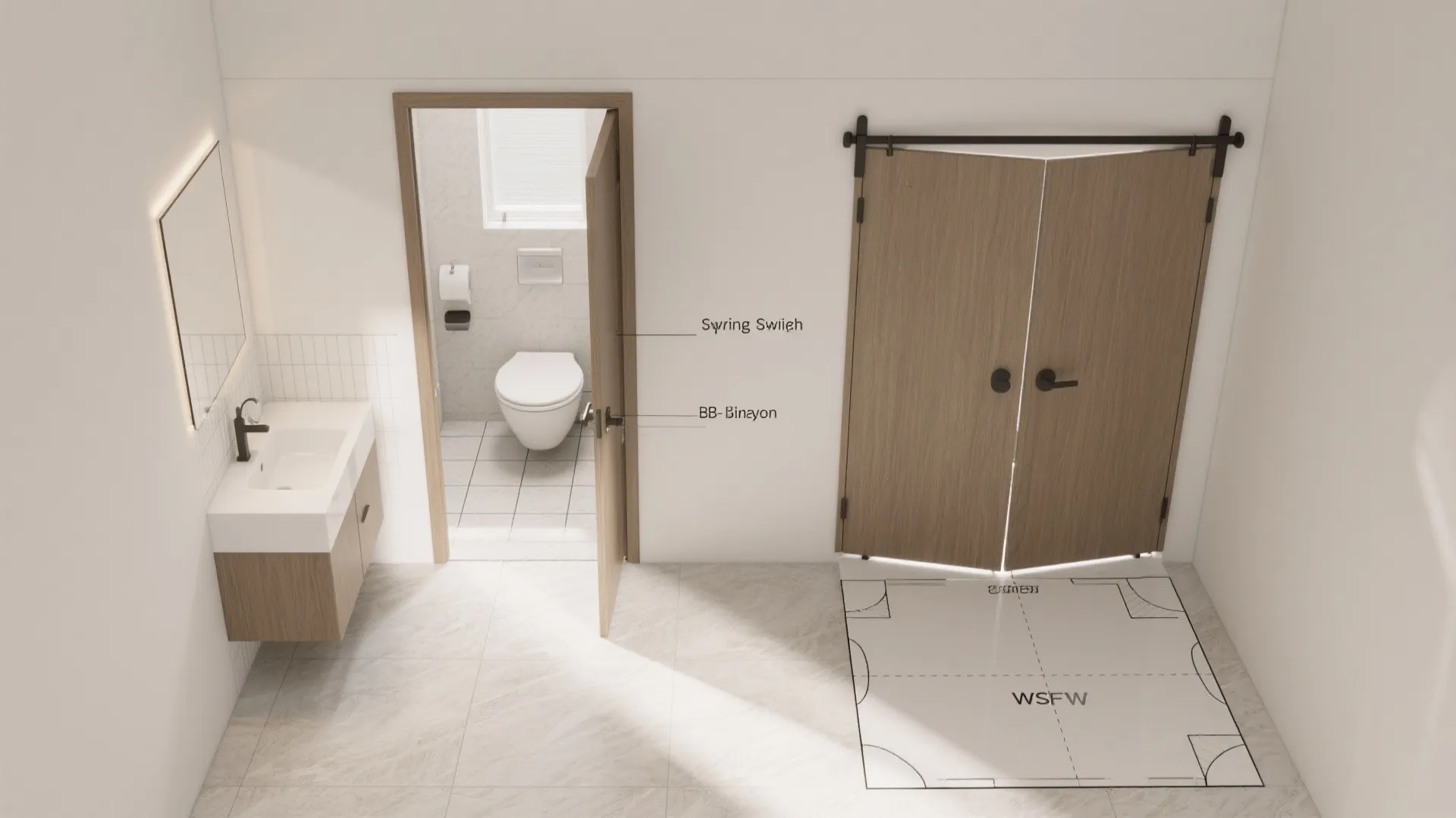 Compact Bifold Door with Magnetic Latch