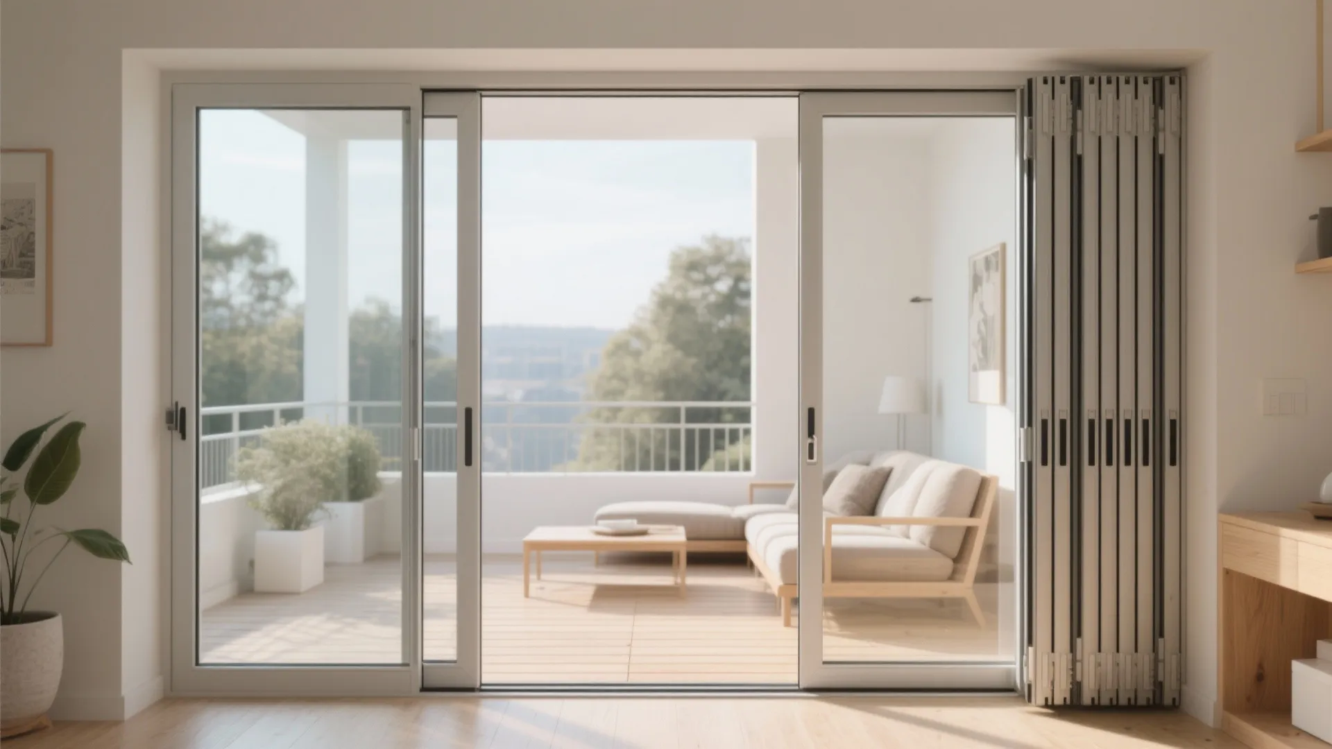 Bi-fold double doors to open wide without a big footprint