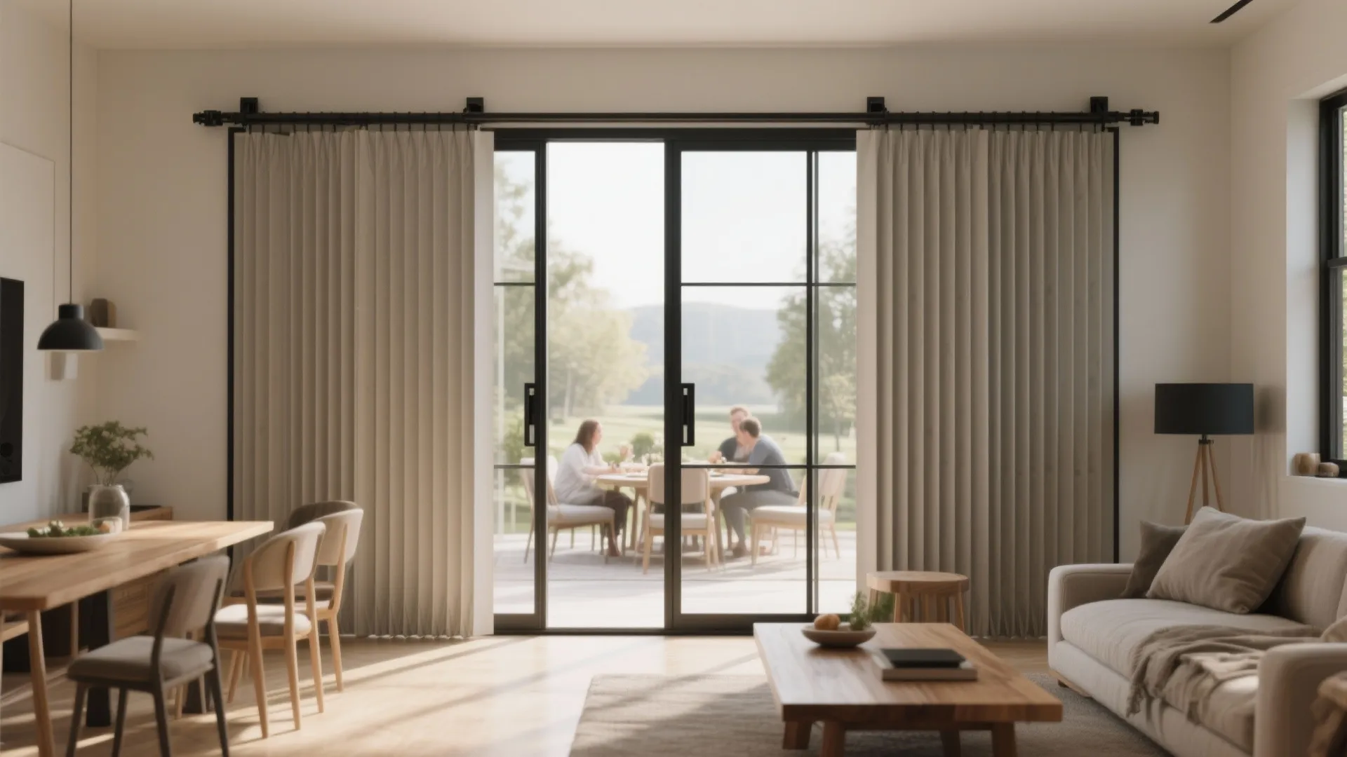 Bi‑fold accordion glass doors