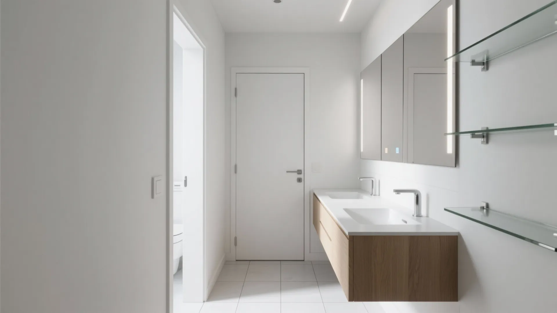 3) Shallow Wall-Mounted Bi-Fold Cabinet