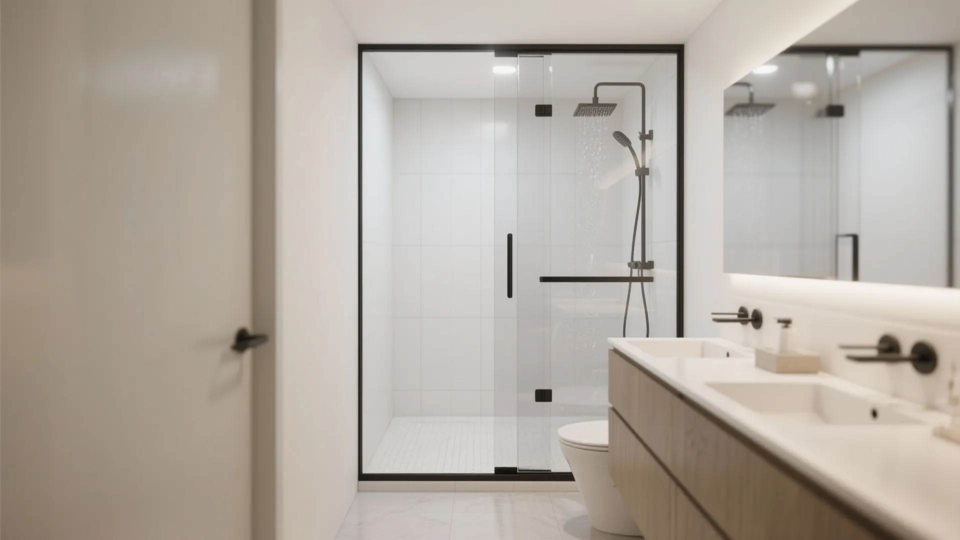 Bi-Fold Shower Screen for Tight Clearances