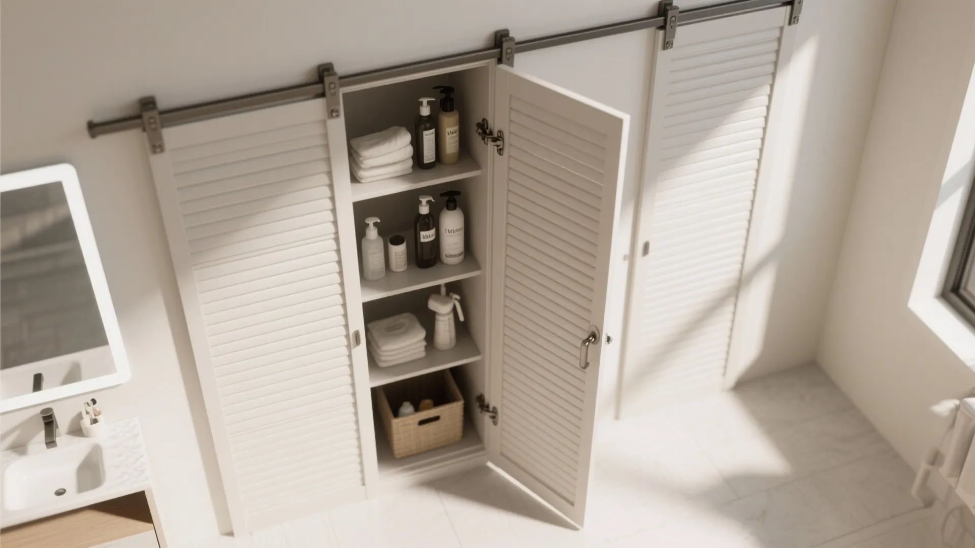 3. Open/closed bifold sliders for flexible access