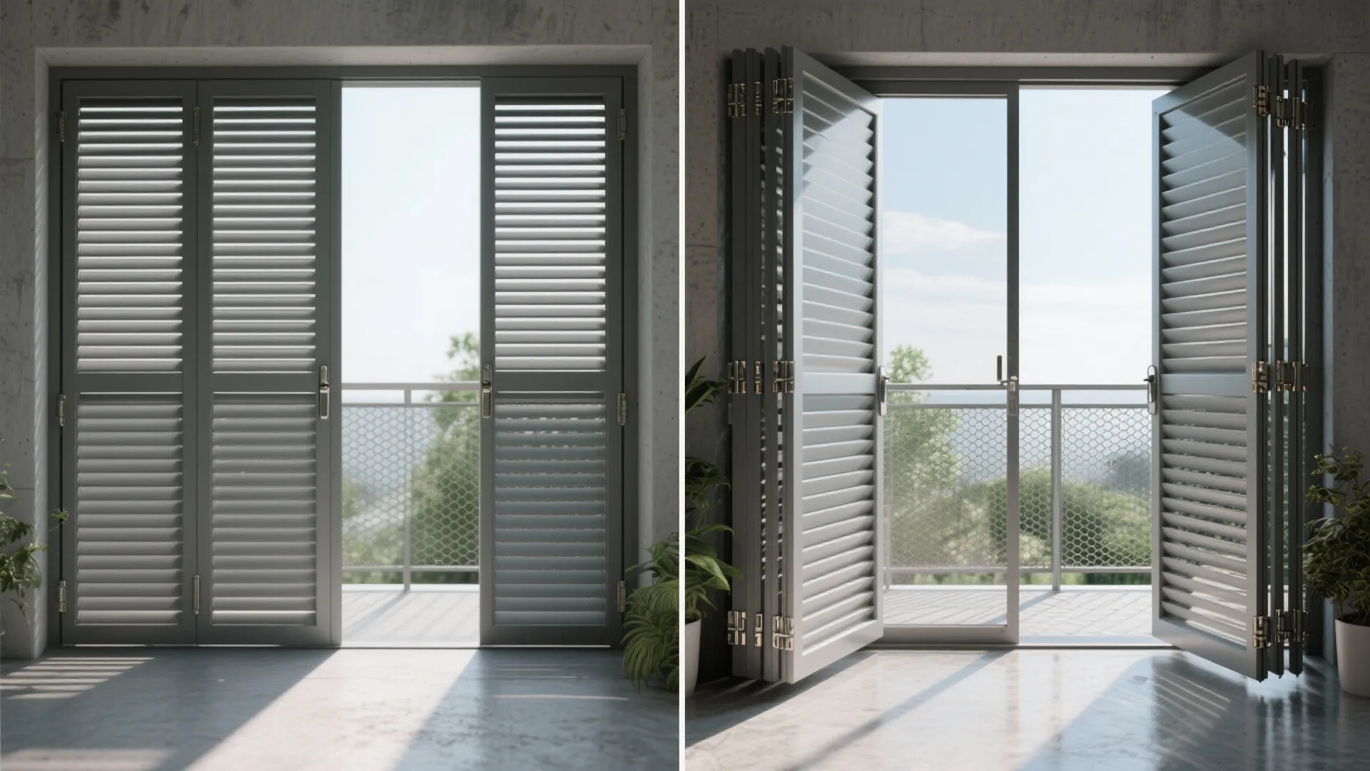 Foldable freedom: bi-fold or accordion grill panels