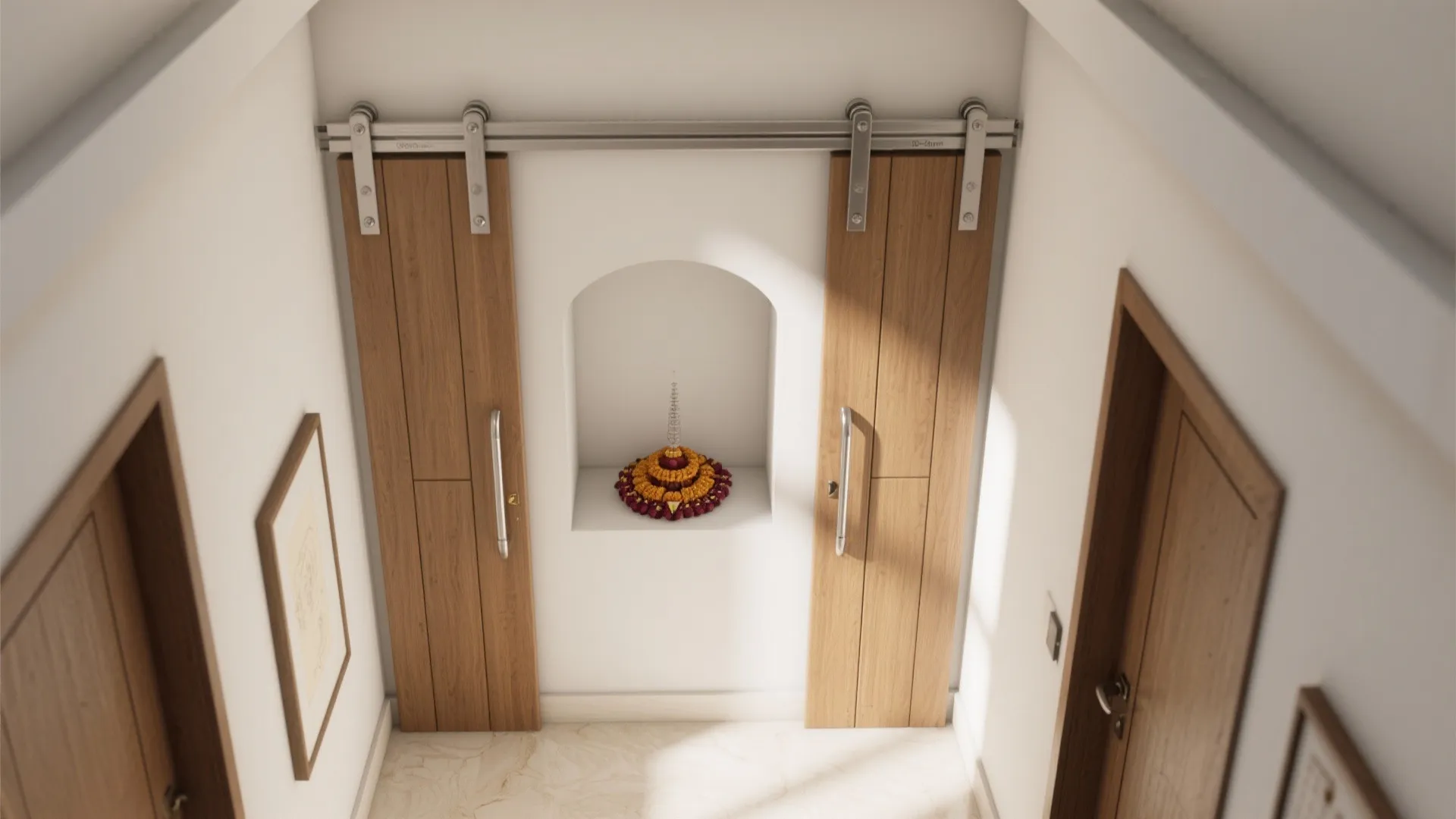 Bi-fold or Pocket Doors for Ultra-Compact Pooja Units