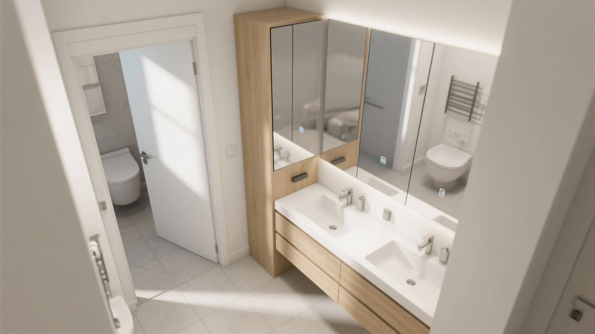 Bi-Fold or Tri-View Doors to Reduce Swing