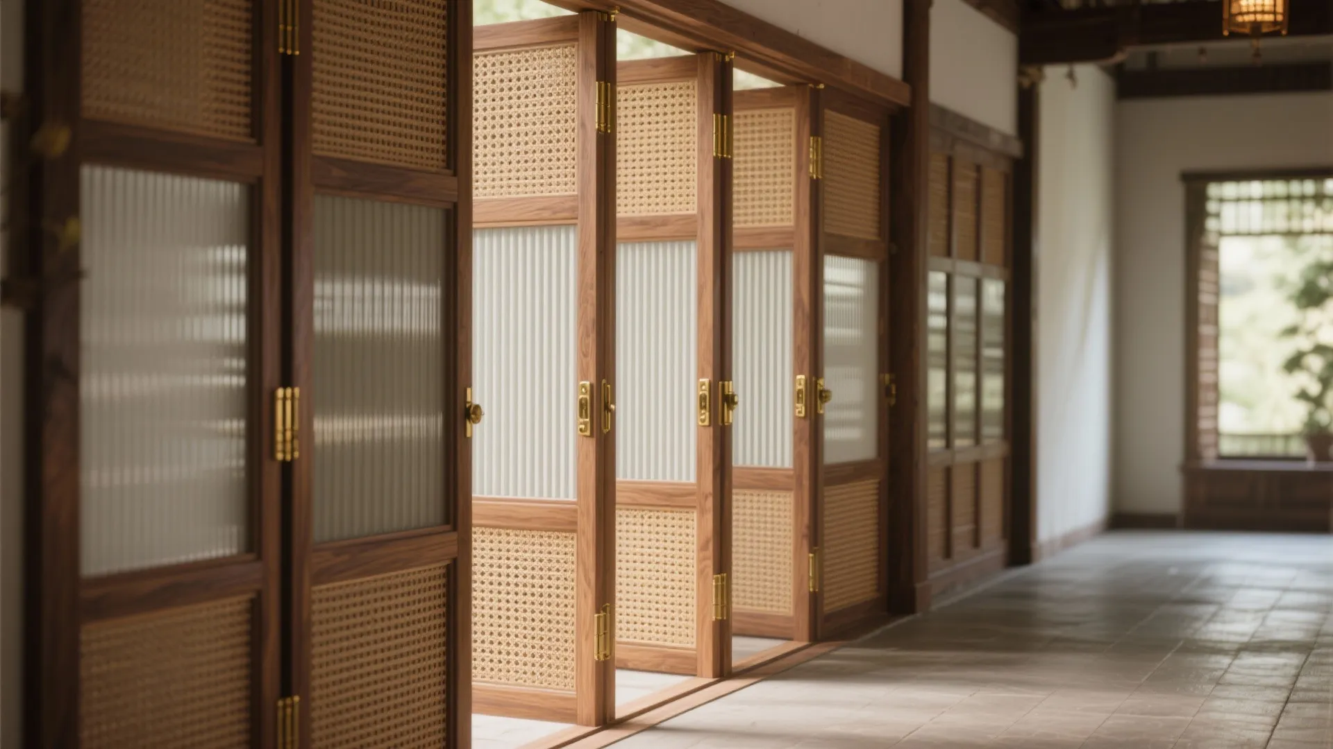 Idea 3: Bi-fold lattice doors for narrow corridors