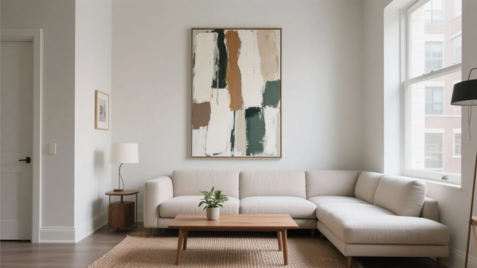Oversized Abstract Canvas as Focal Point