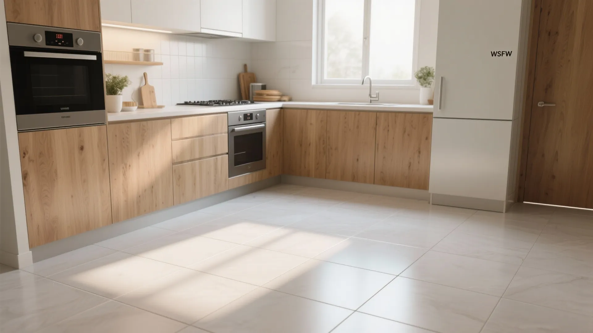 1. Go large and light: big-format porcelain