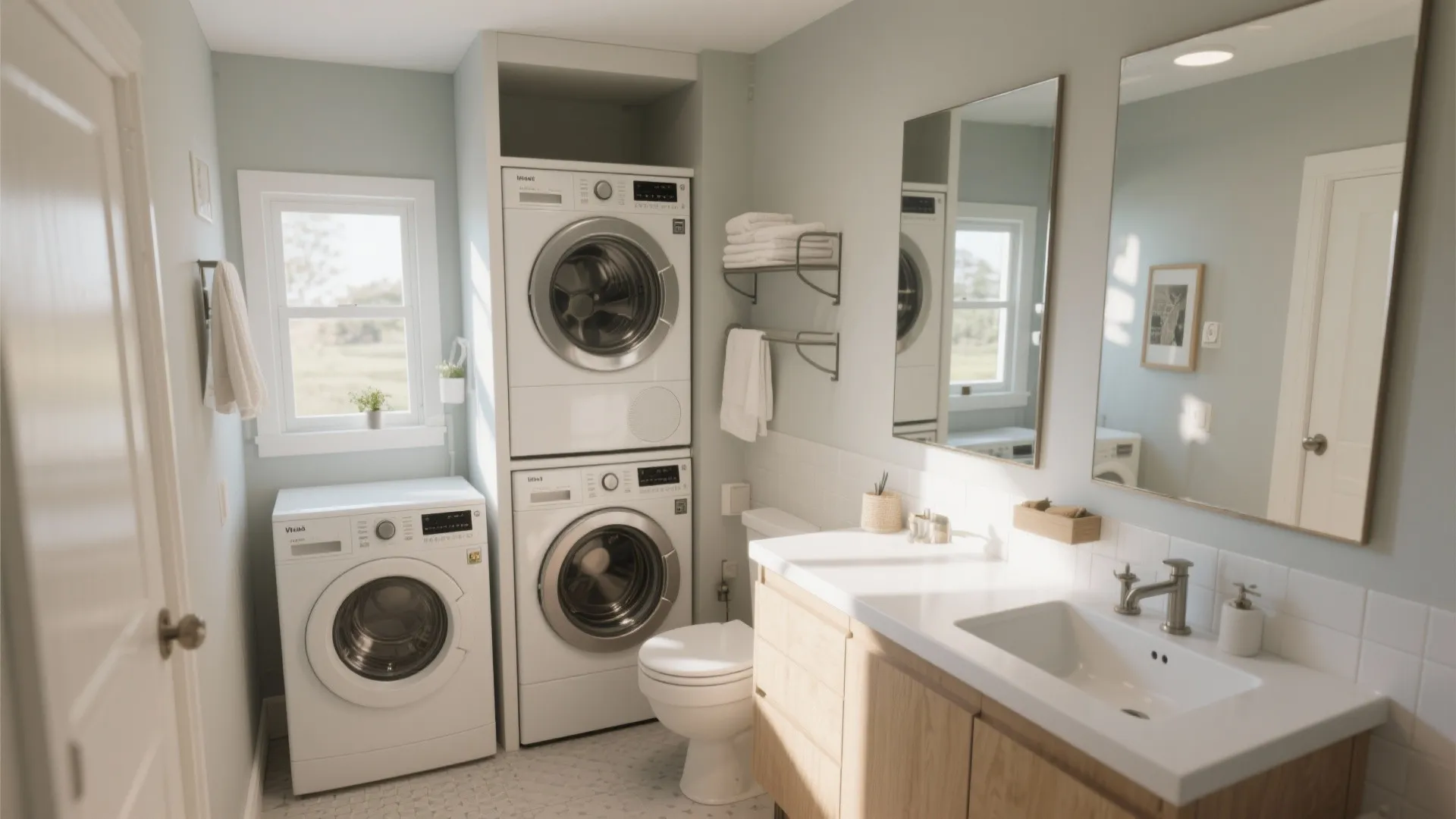 7. Big Mirrors to Double Space