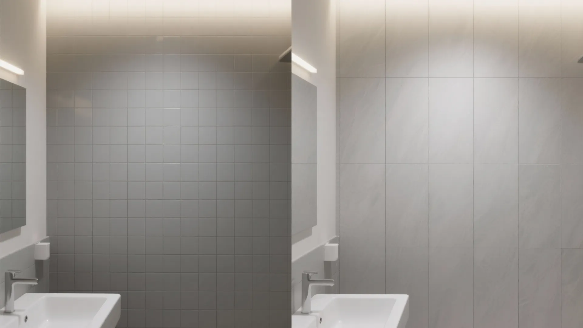 Large-Format Light Grey Porcelain for Fewer Grout Lines