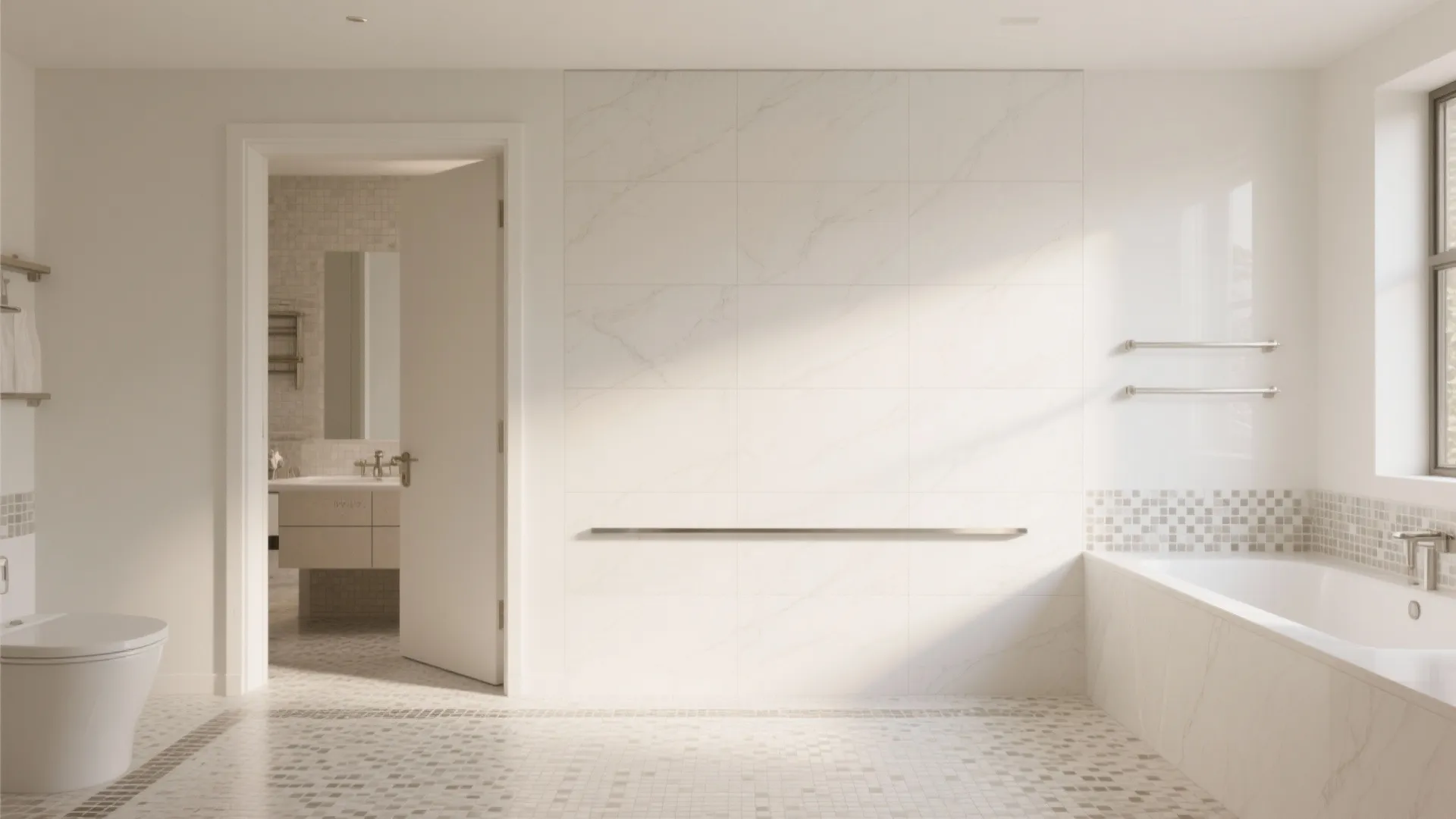 1) Go big on walls, go smaller on floors