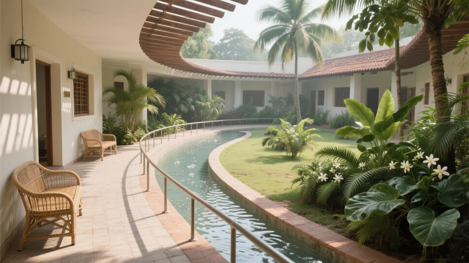 Biophilic Courtyards and Gentle Water