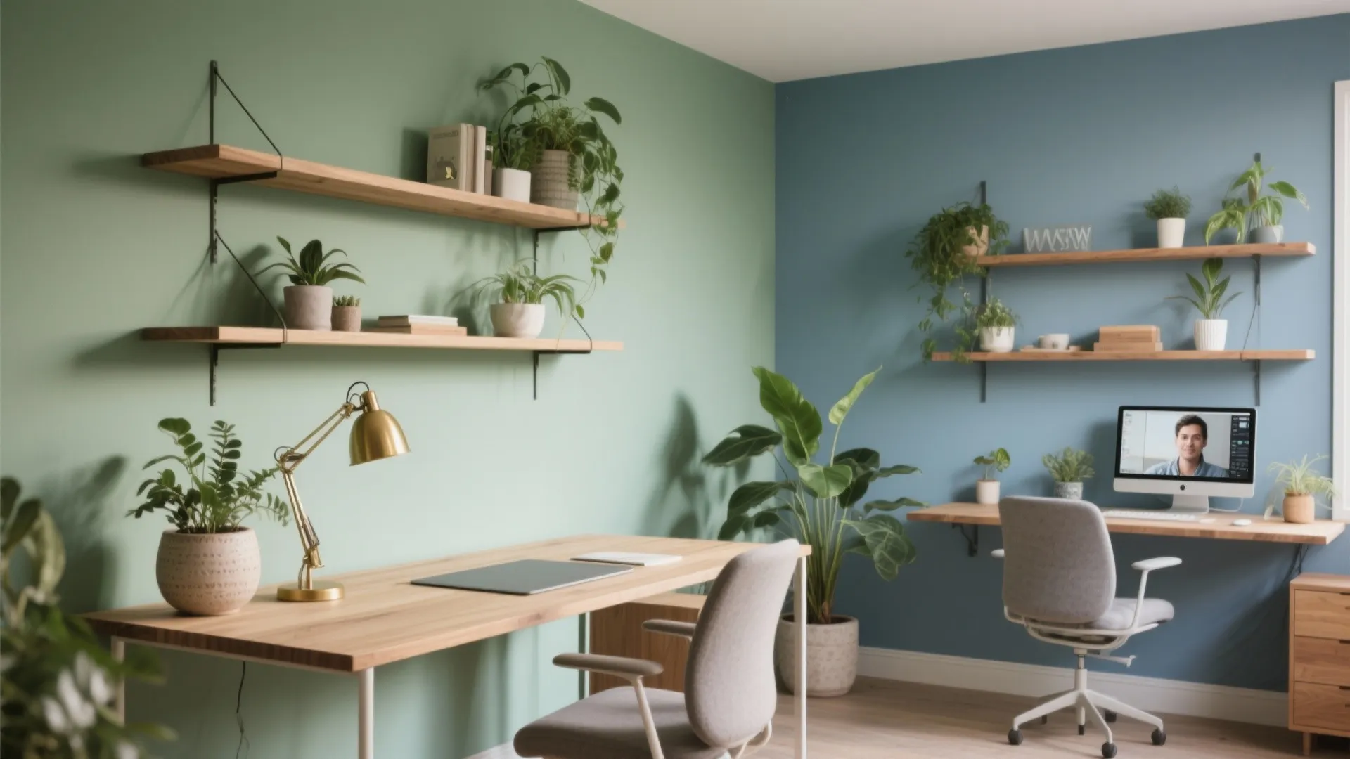 Biophilic Greens and Calming Blues