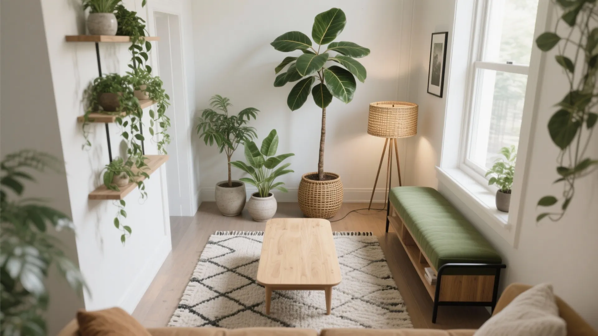 Biophilic Layers: Plants, Natural Fibers, Light