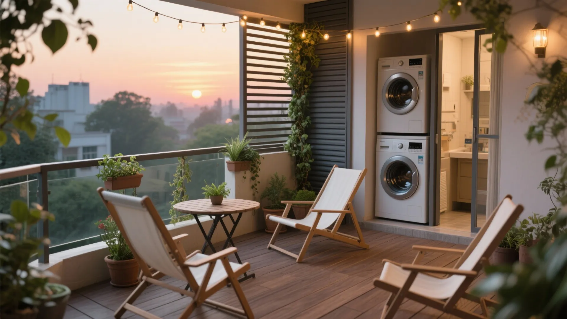 Balcony as a Biophilic Retreat and Utility Split