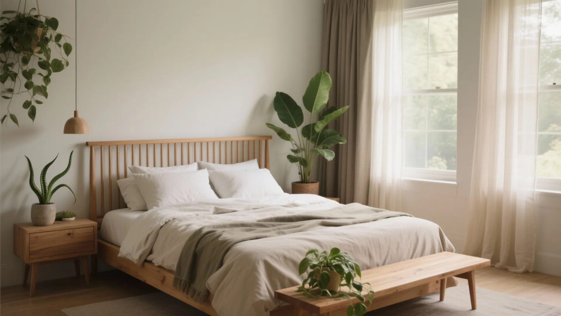 Biophilic Touches: Wood, Plants, and Daylight Control