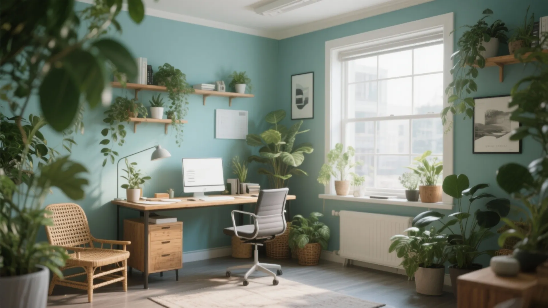 3. Biophilic greens and calming blues