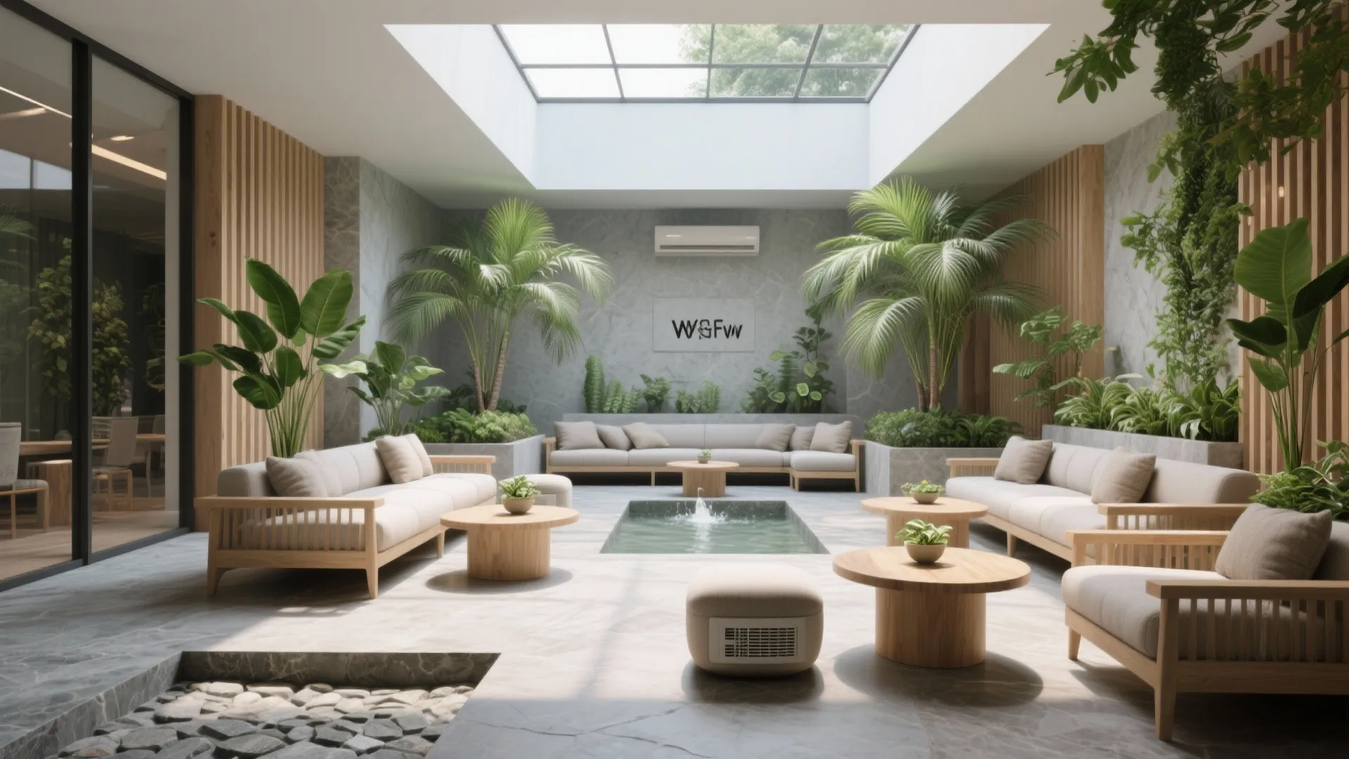 Calm Biophilic Commons with Kolkata Light