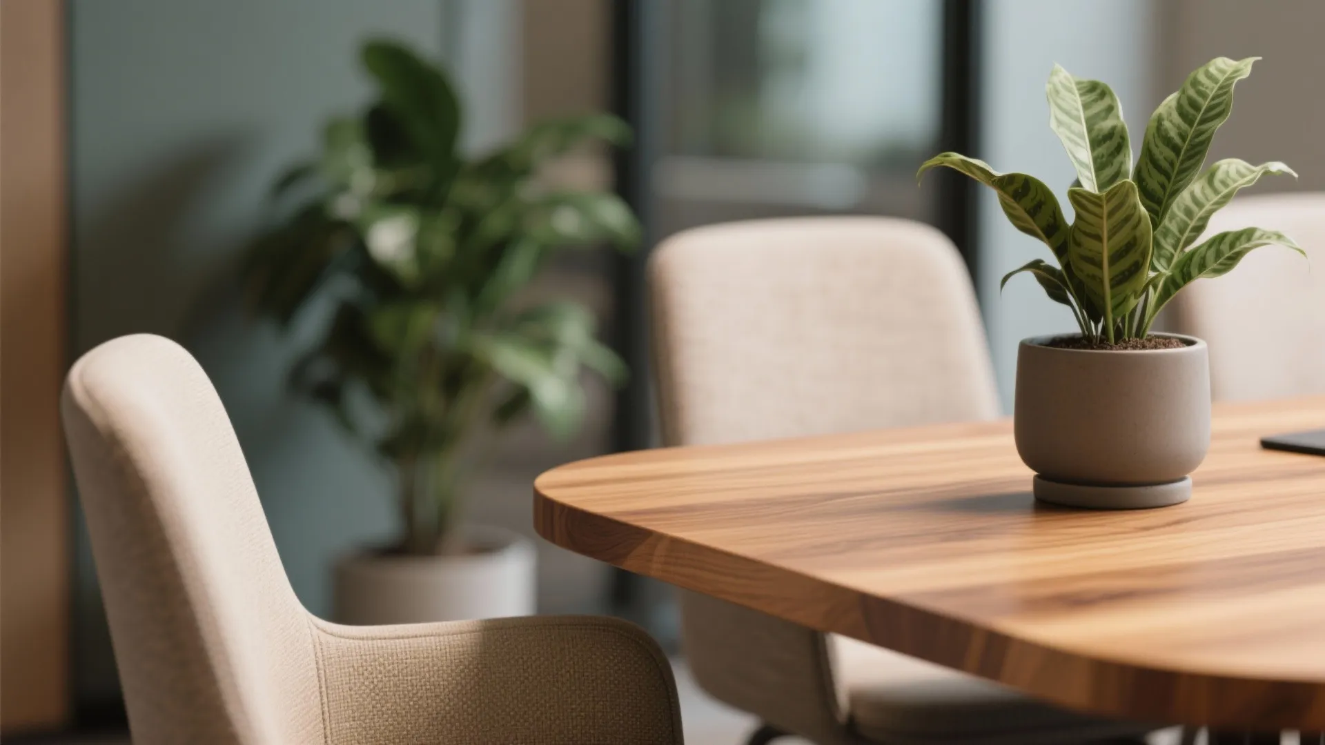 Biophilic accents: plants, wood touches, and breathable materials