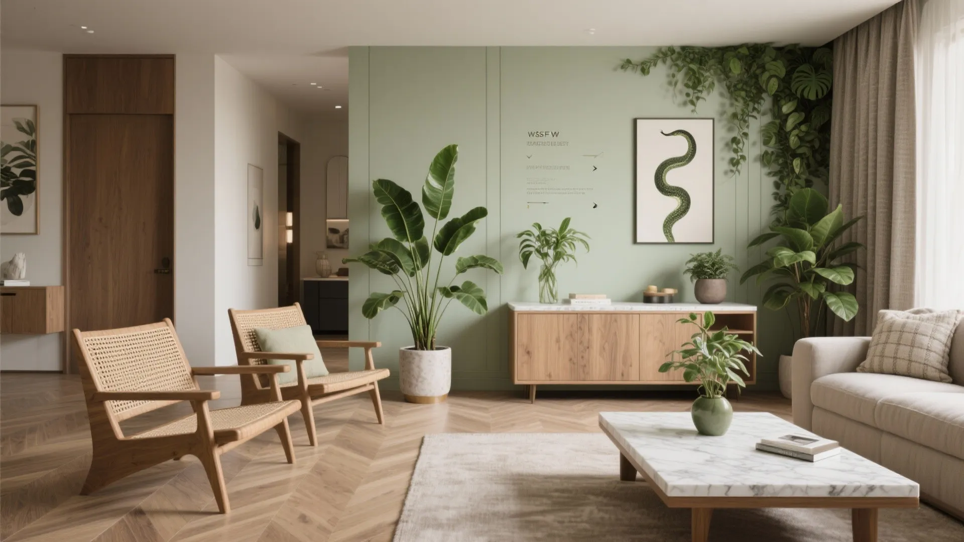 Biophilic, hospitality-grade finishes