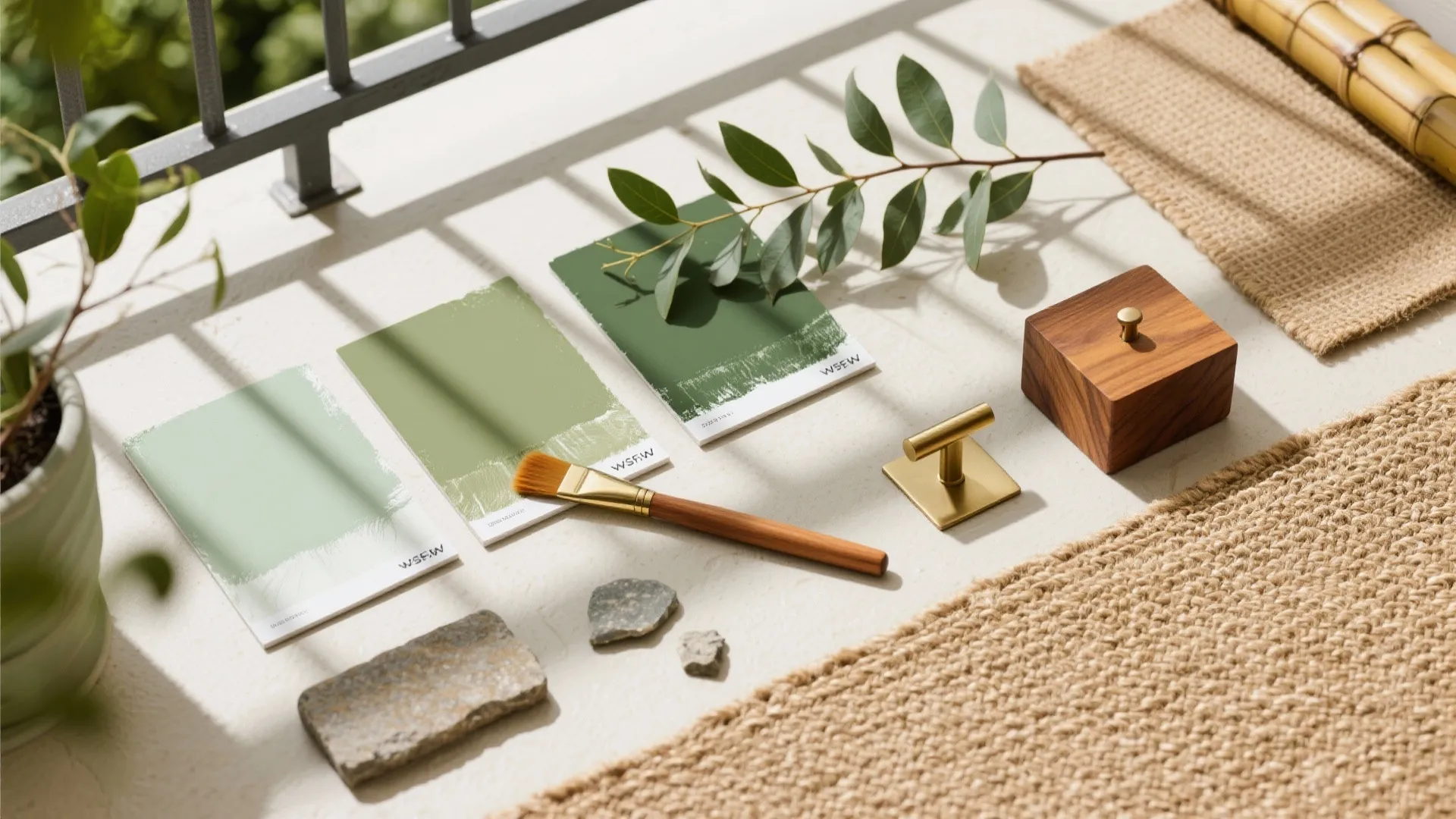 Biophilic Greens with Natural Textures