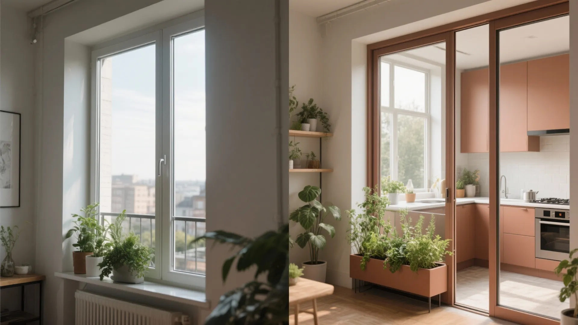 5) Biophilic frames: matte finishes, warm profiles, and integrated planters