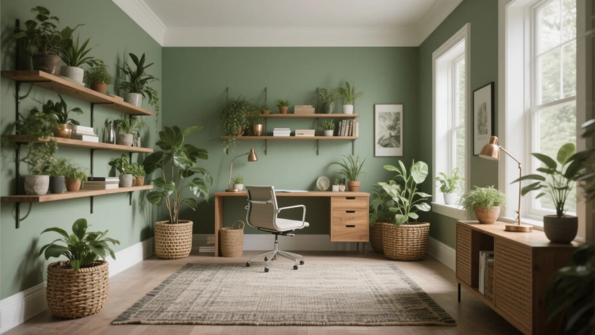 4. Biophilic Green and Natural Textures