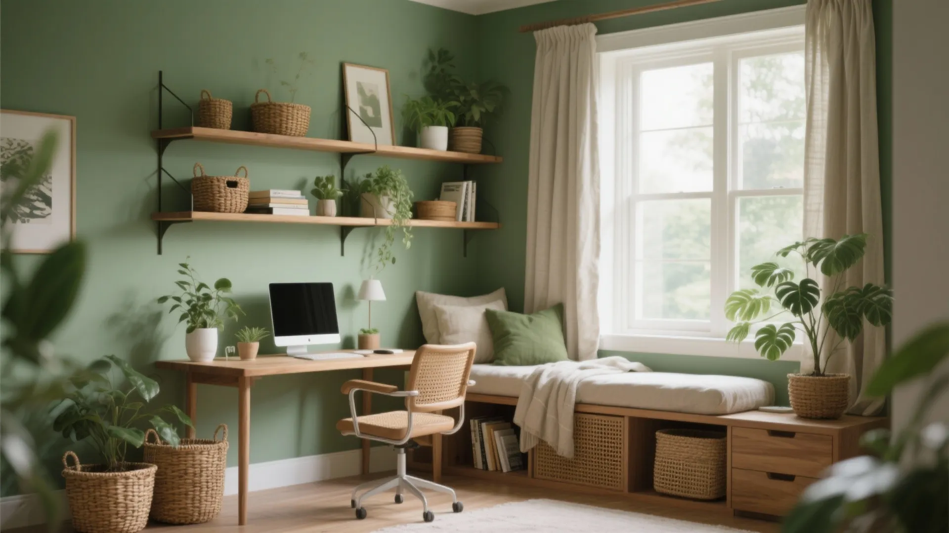 Biophilic Greens for Calm Focus