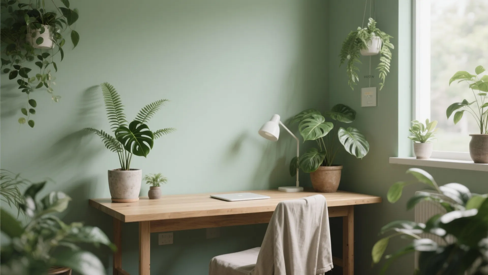 3. Biophilic Greens for Calm Focus