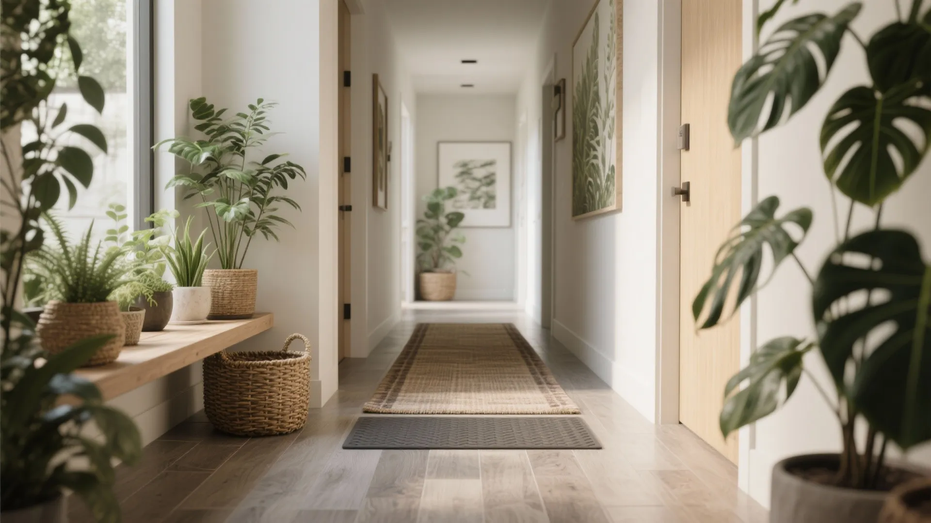5) Biophilic Touches + Durable Flooring