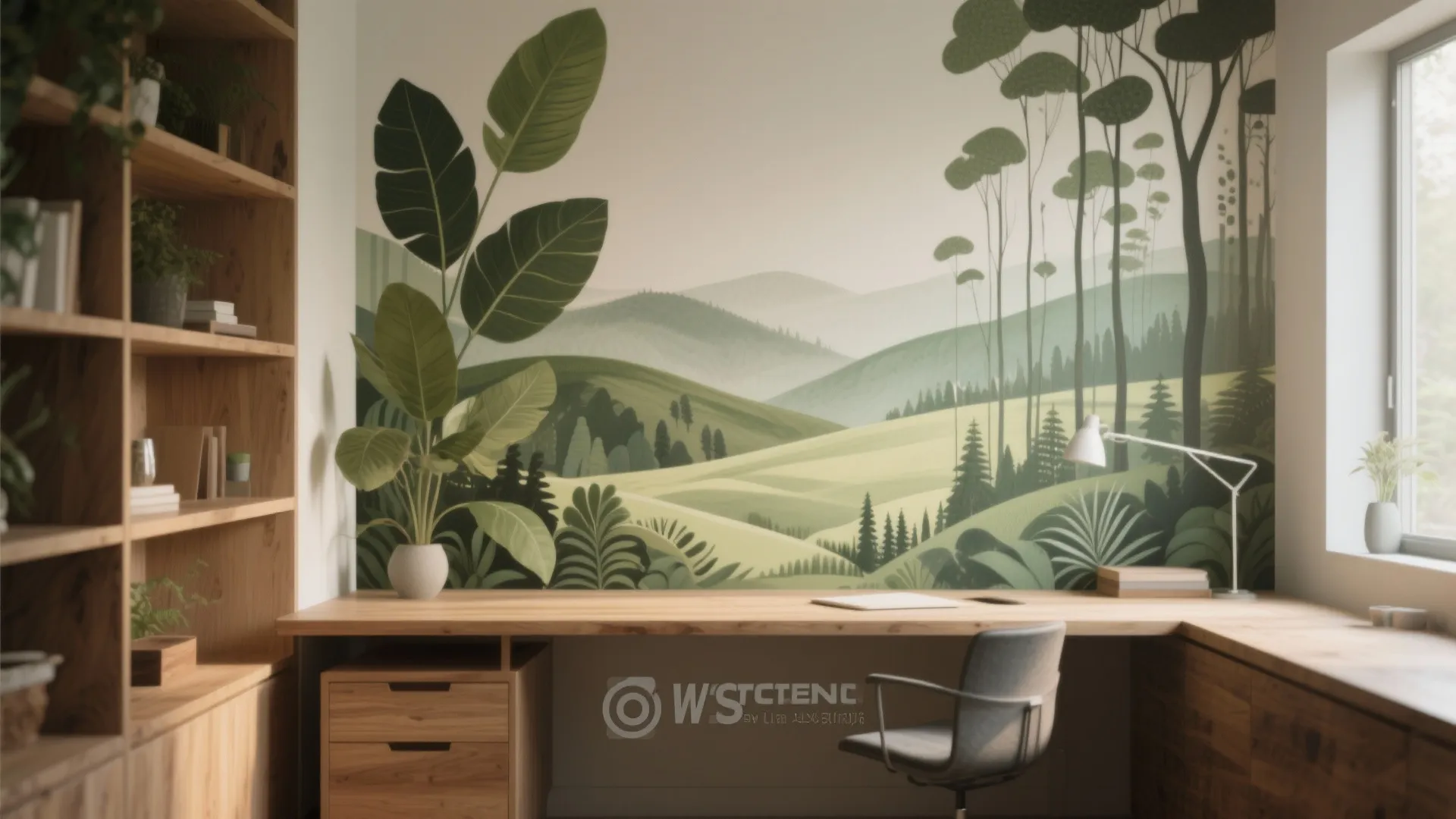 Calming biophilic landscape