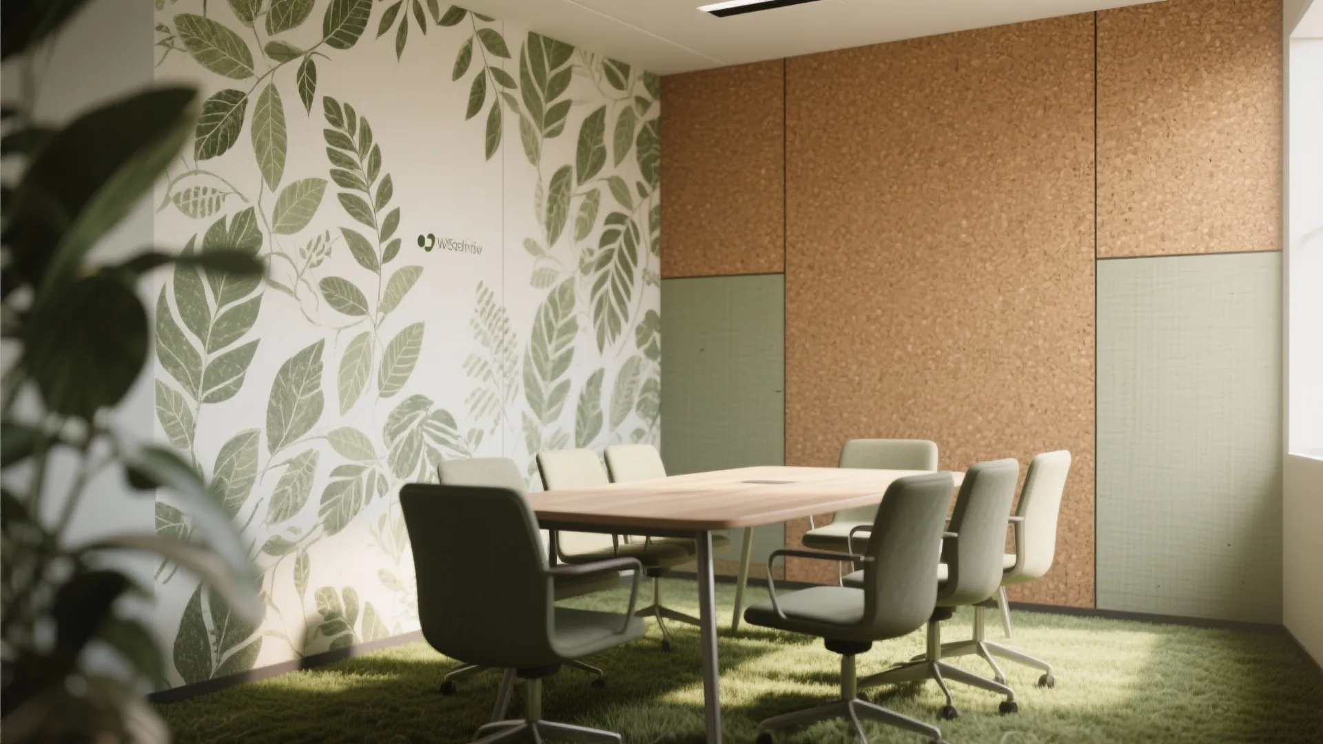 Biophilic and Natural-Fiber Wallpaper for Wellbeing