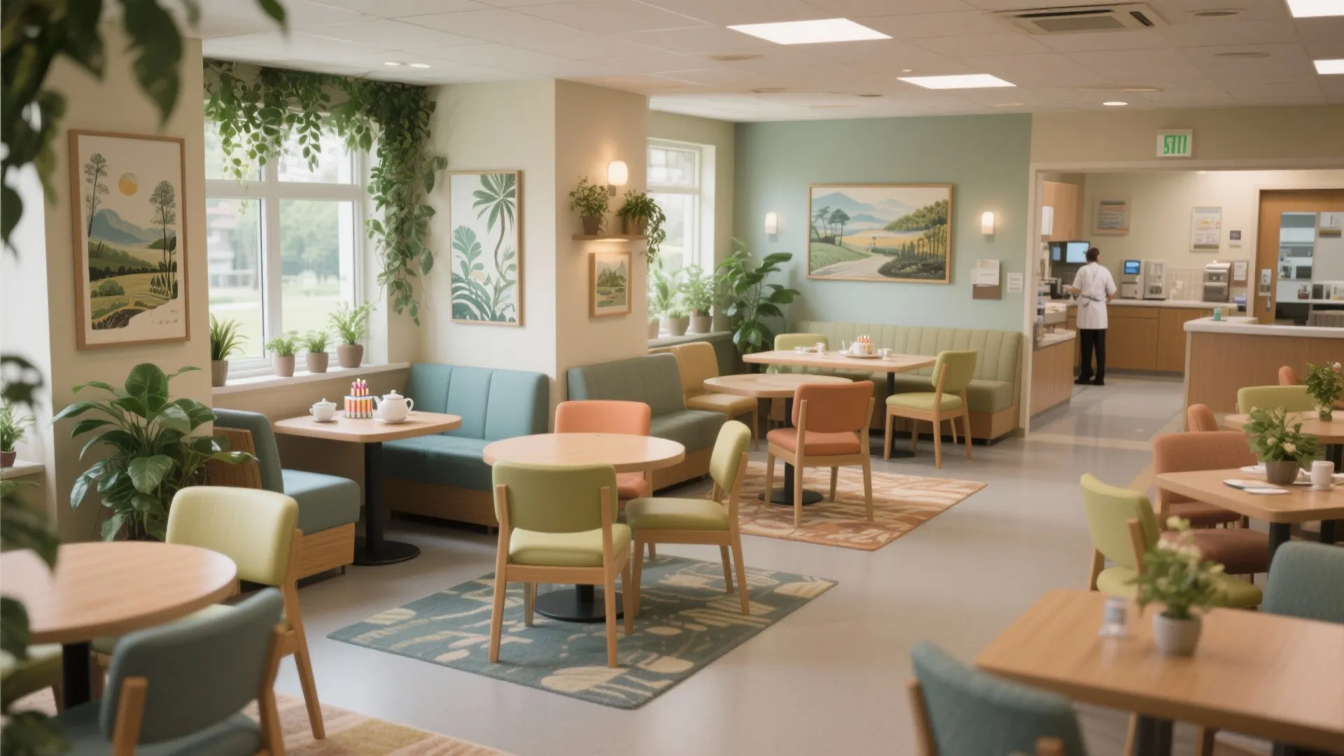 Idea 4: Use biophilic warmth and gentle wayfinding