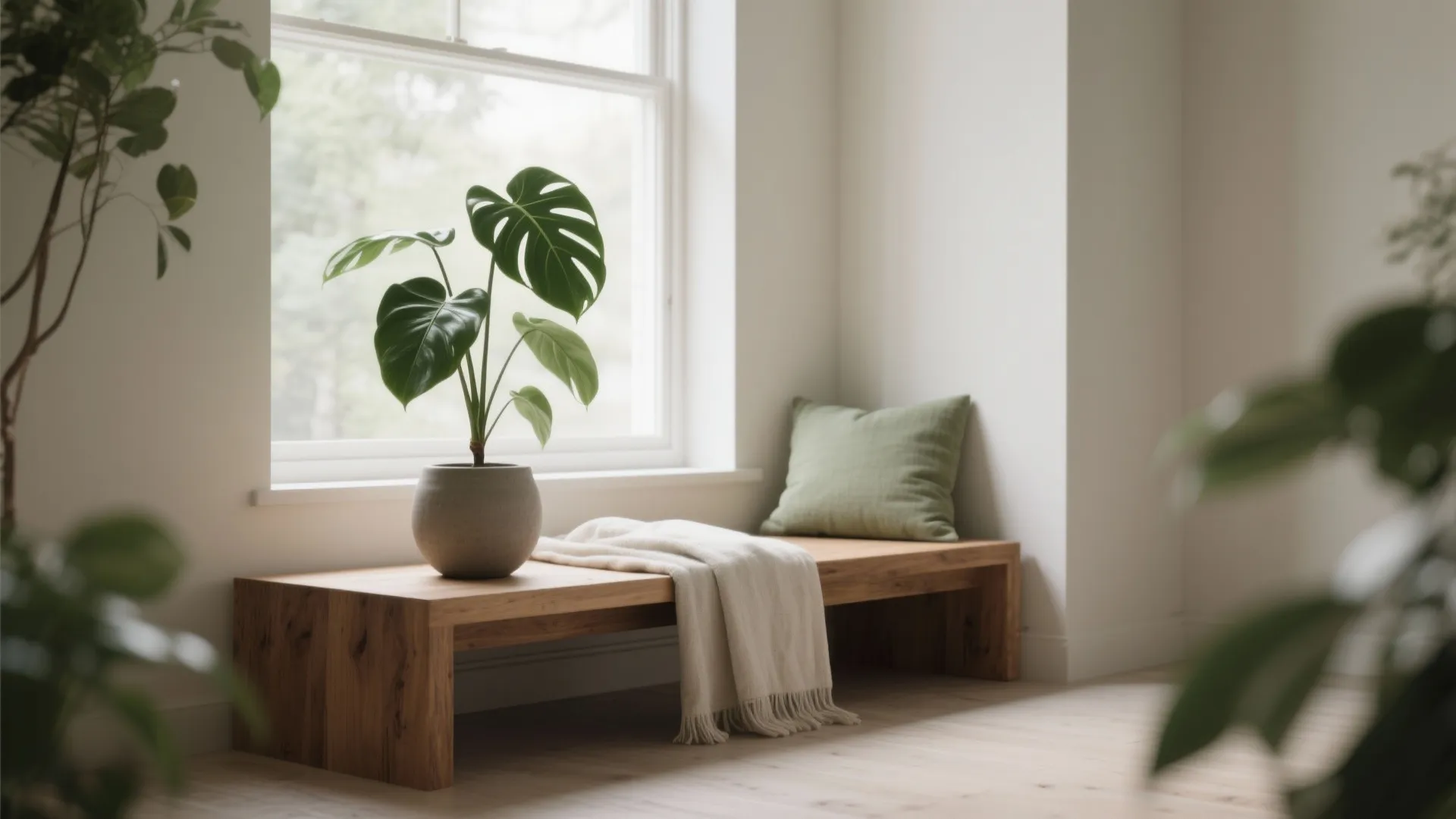 2) Biophilic Calm: Plants, Wood, and Breathable Textures