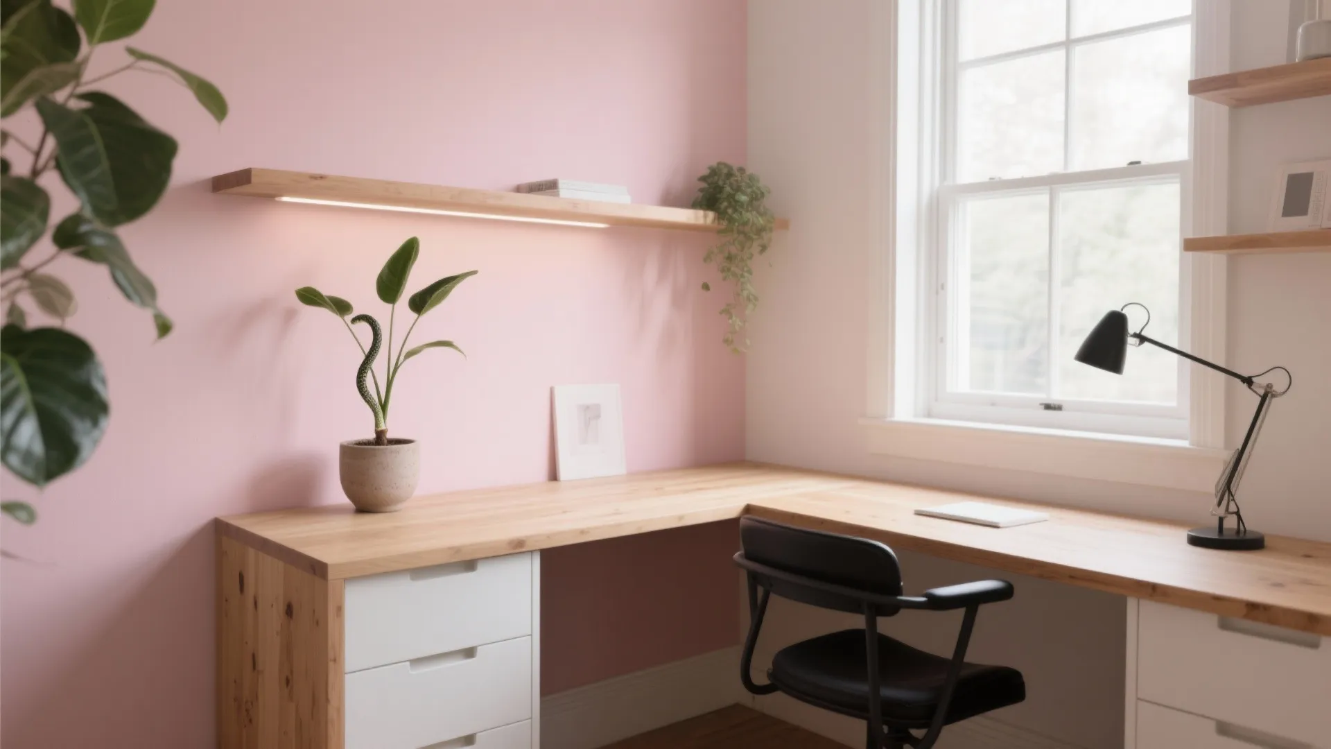 Biophilic Touches: Wood + Plants + Natural Light