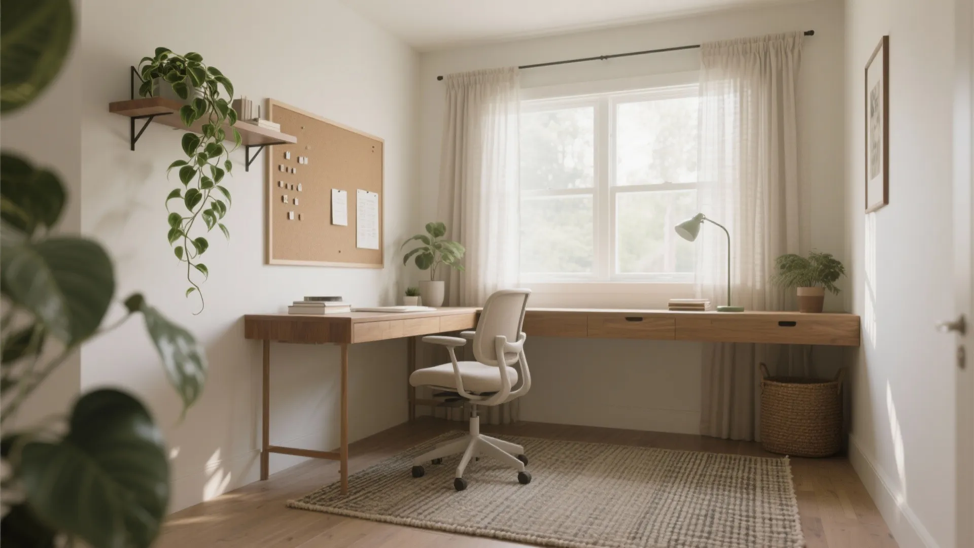 Biophilic touches: plants, daylight, and soft textures