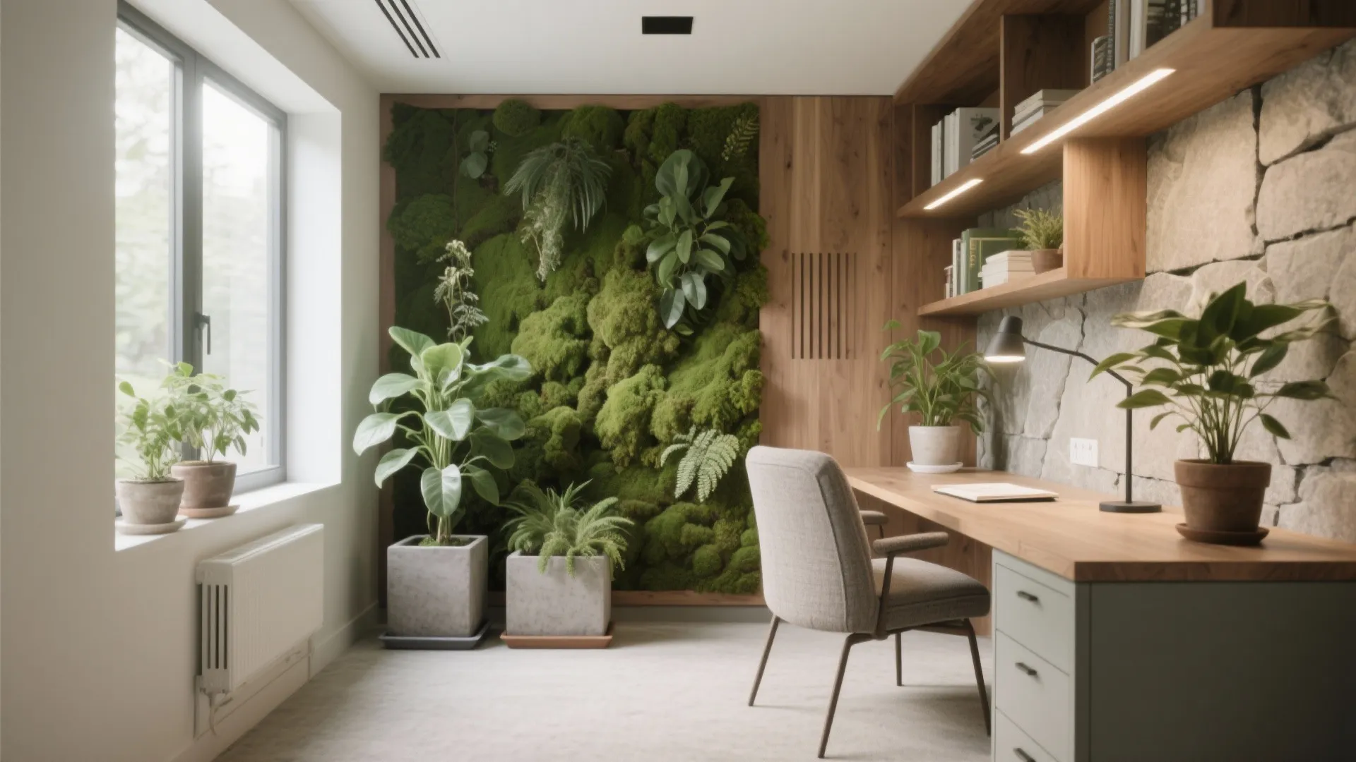 Biophilic accents for focus
