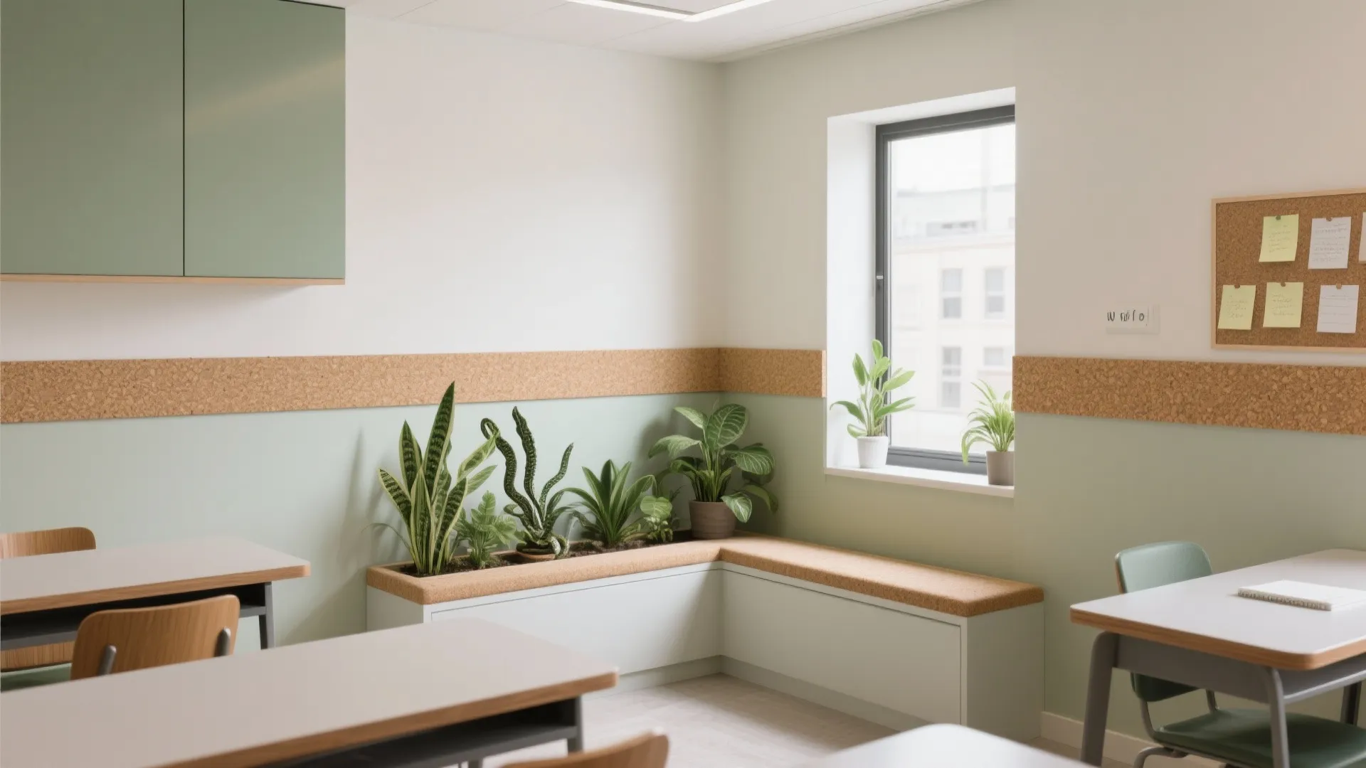 5) Biophilic touches with easy-care materials