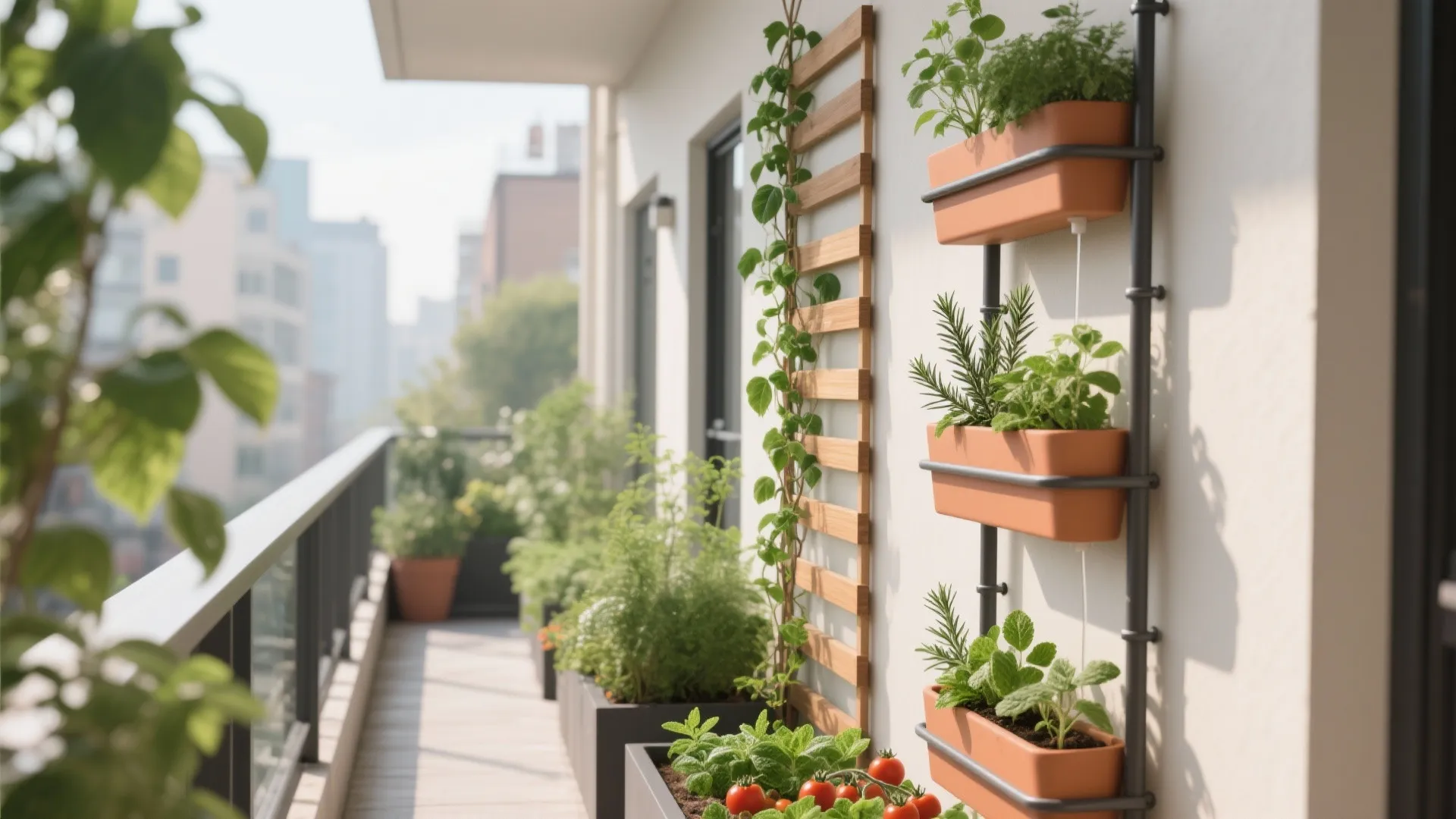 2) Biophilic Layers: Vertical Planters, Trellises, and Edible Greens