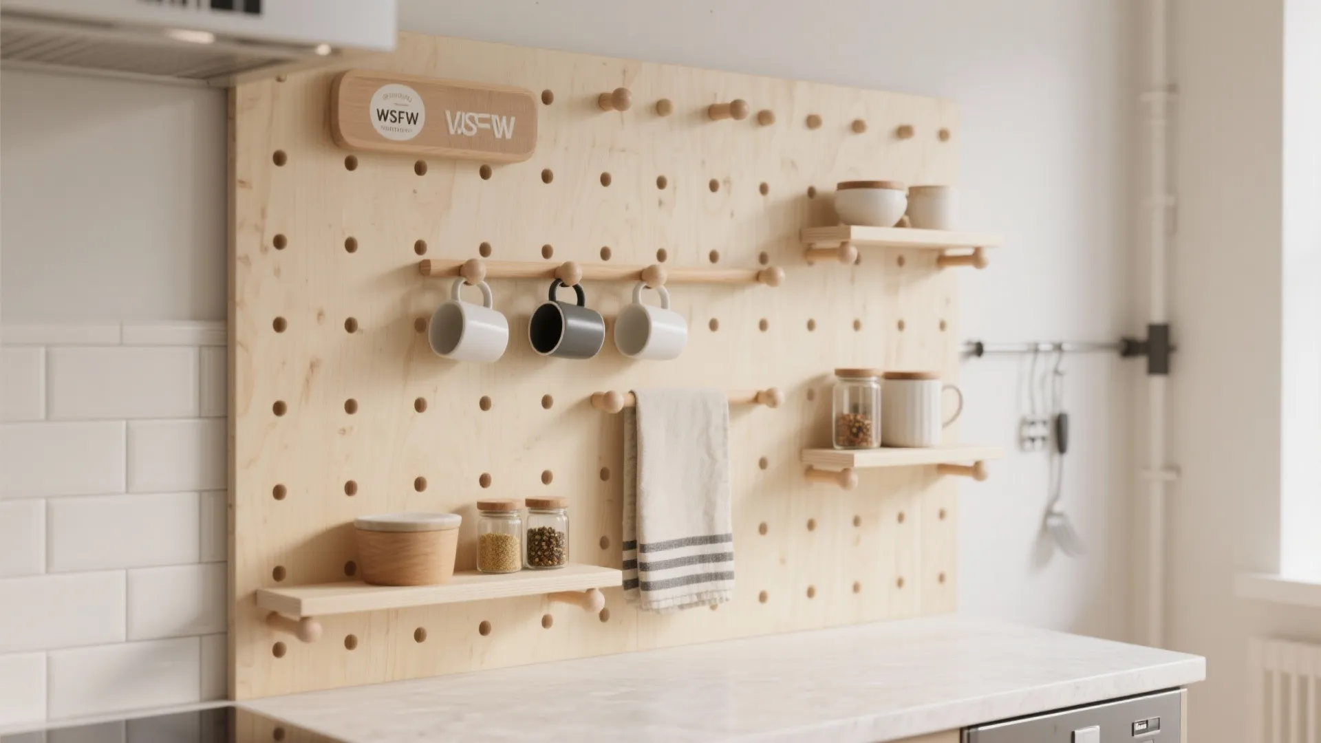 Modular Pegboard in Birch or Walnut