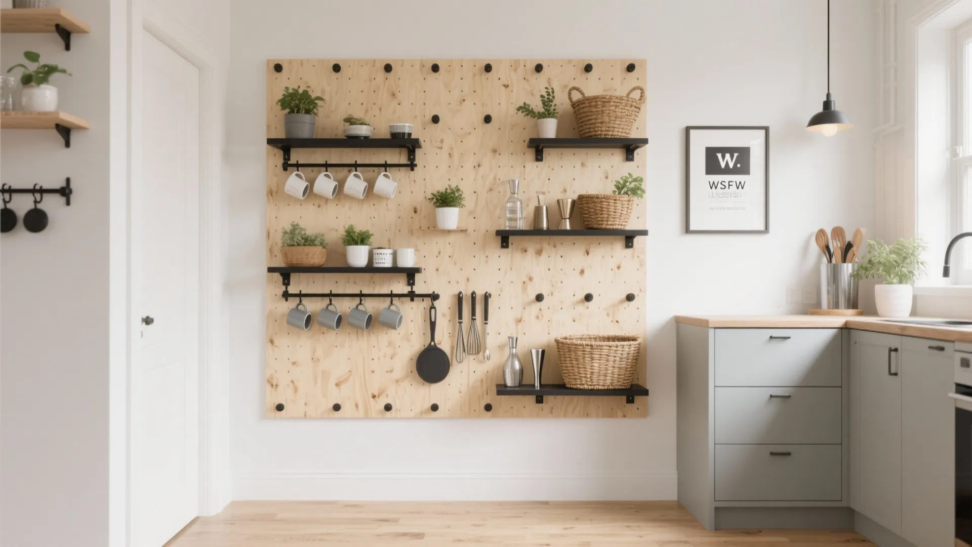 Multi-Functional Pegboard Wall for Adaptive Living