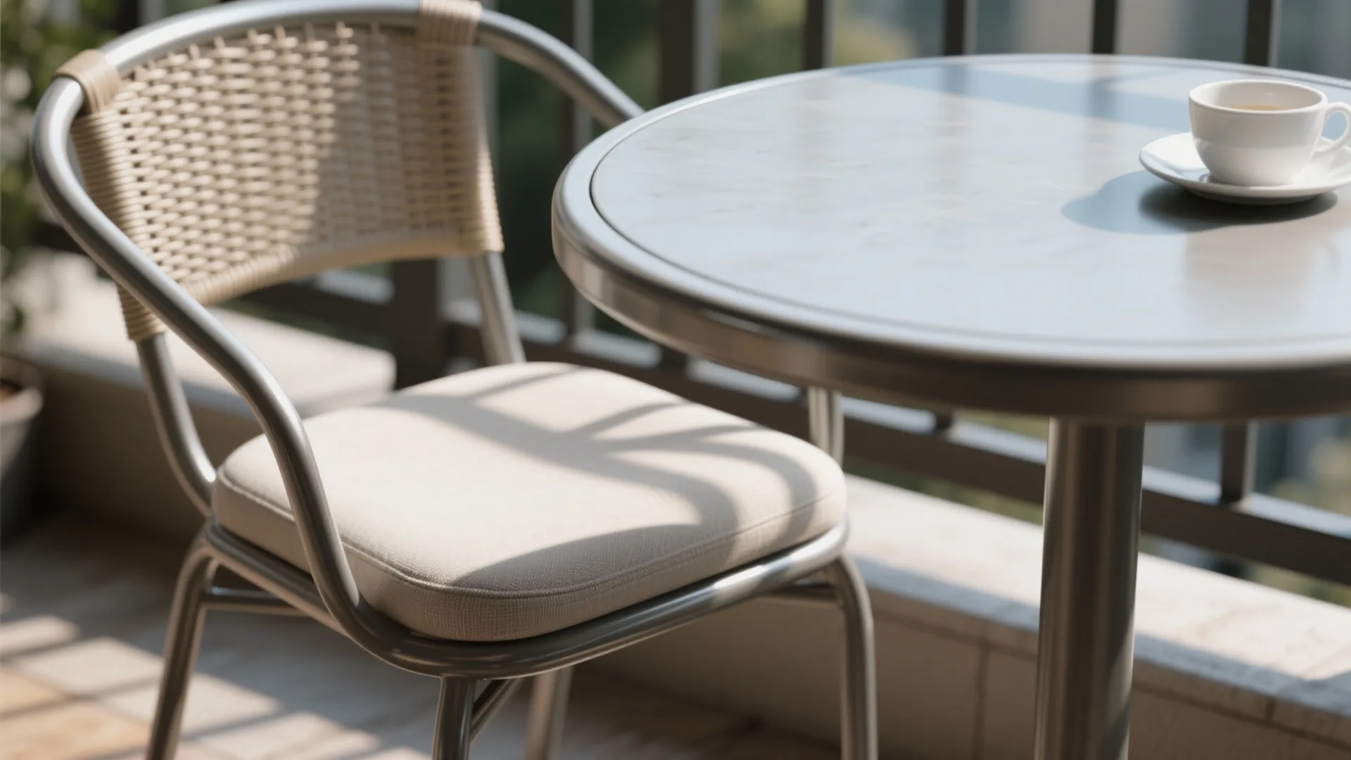 Compact bistro set for morning coffee