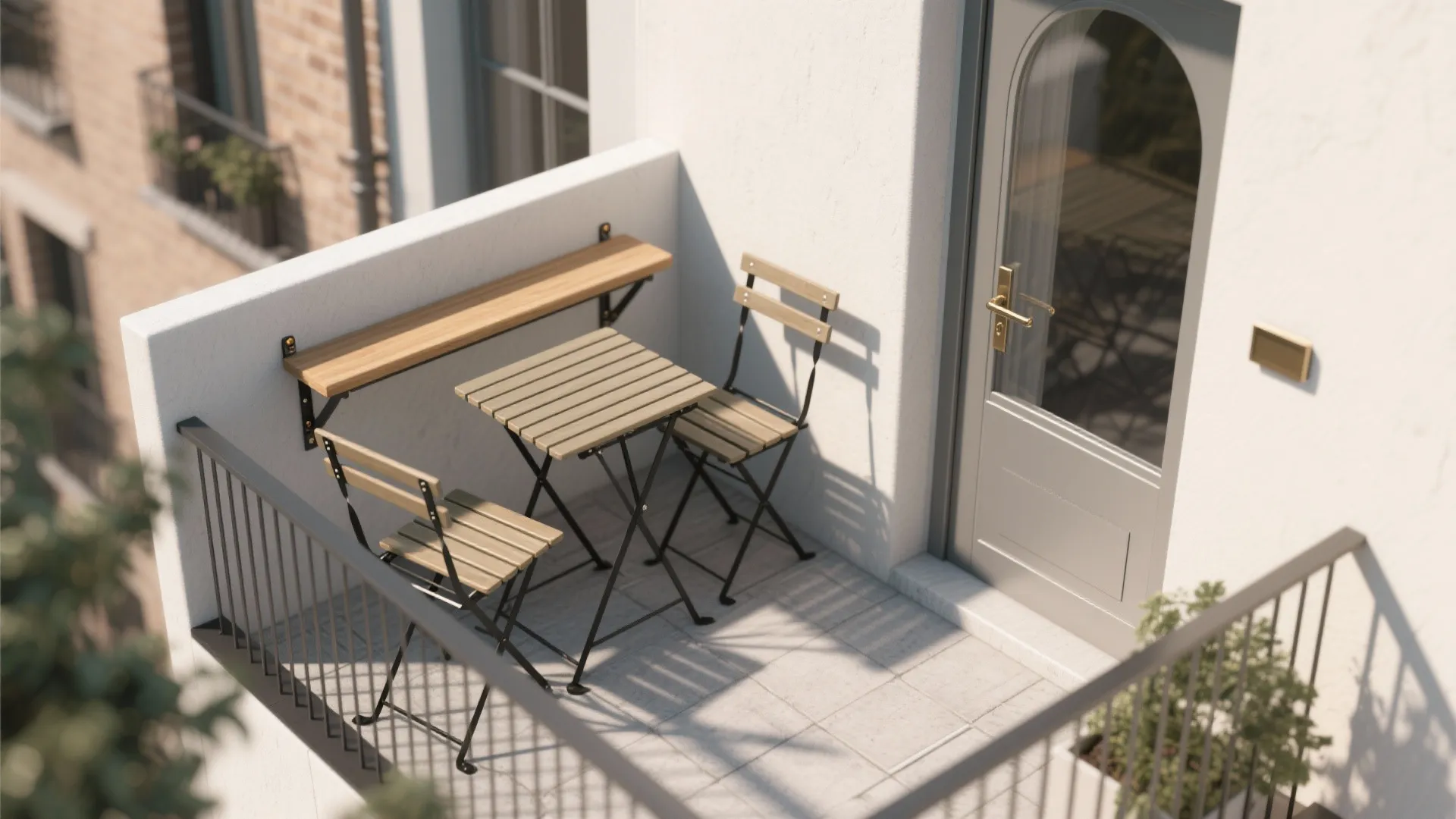 Idea 2: Folding Bistro + Drop-Leaf Ledge