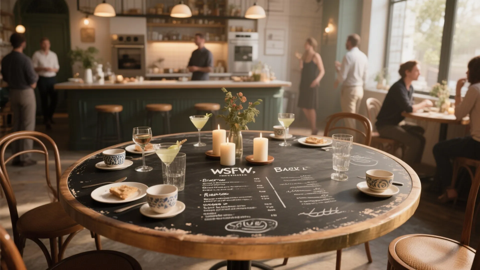 3. Bistro-Style Menu Table for Entertaining