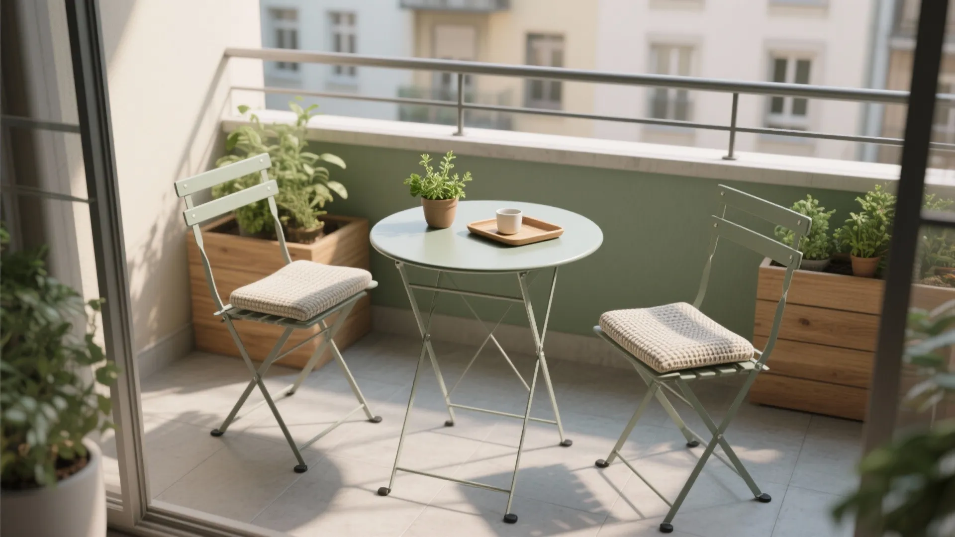 Foldable Bistro Set for Micro Balconies
