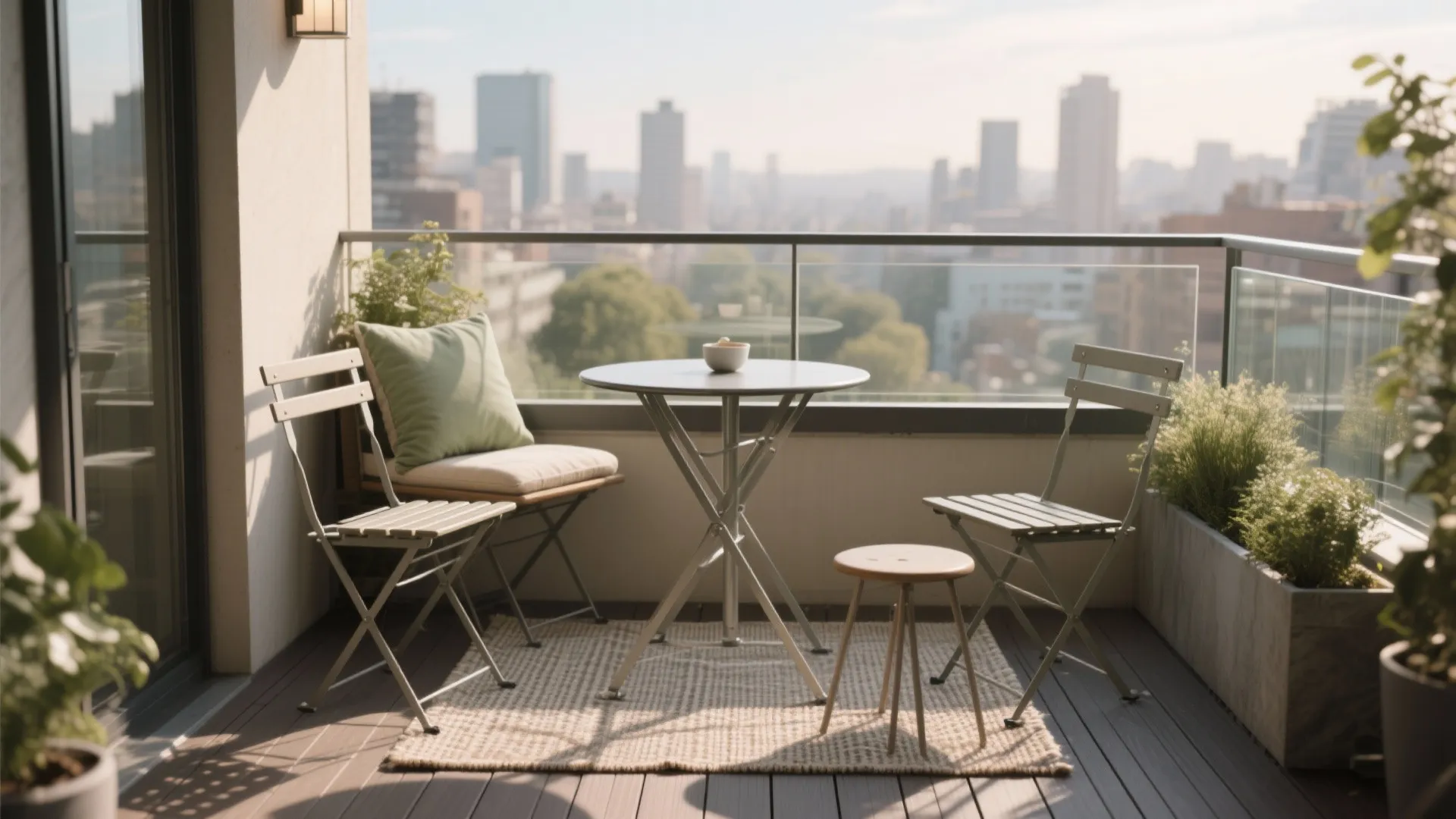 A Cozy Bistro Nook with Foldable Seating